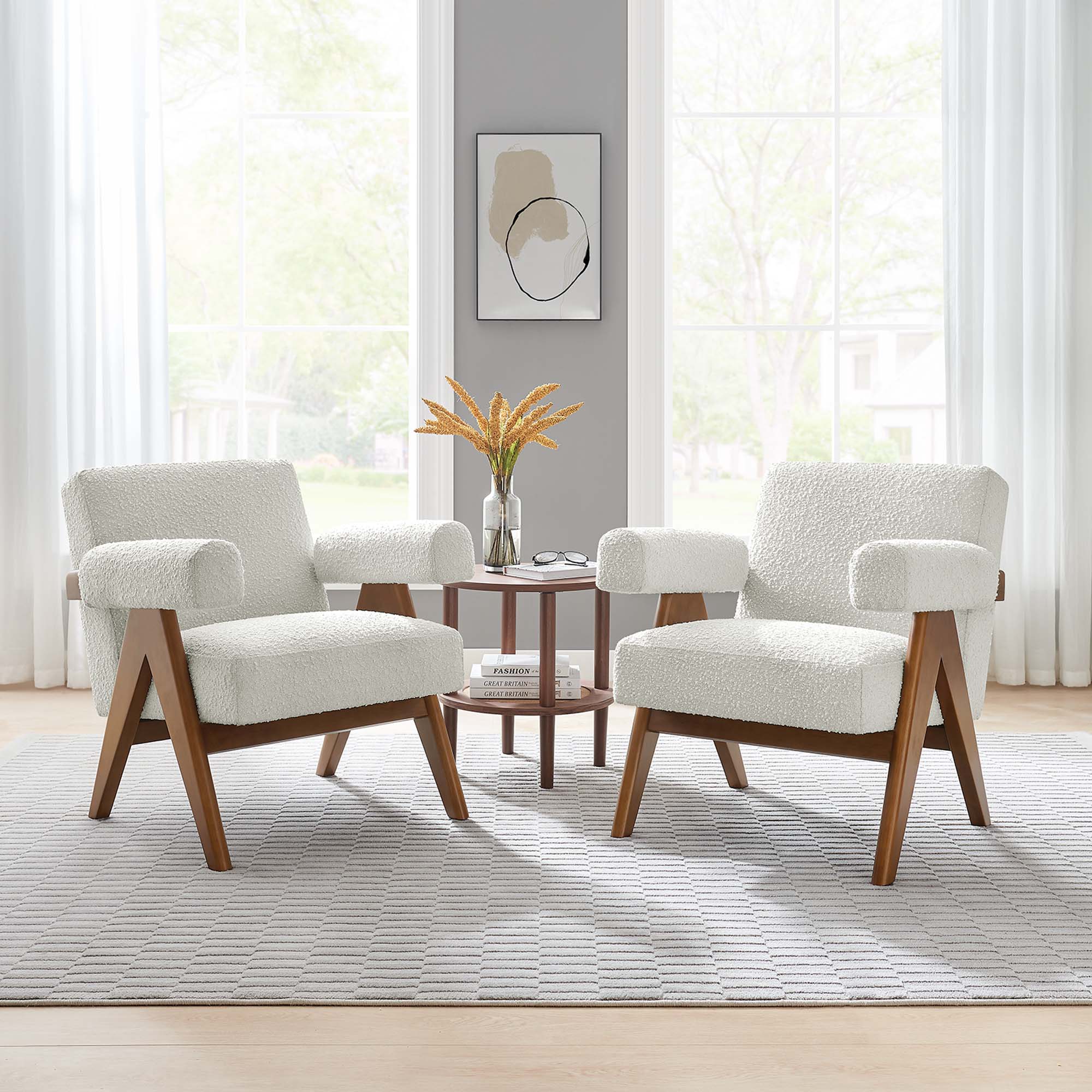 Lyra Boucle Fabric Armchair