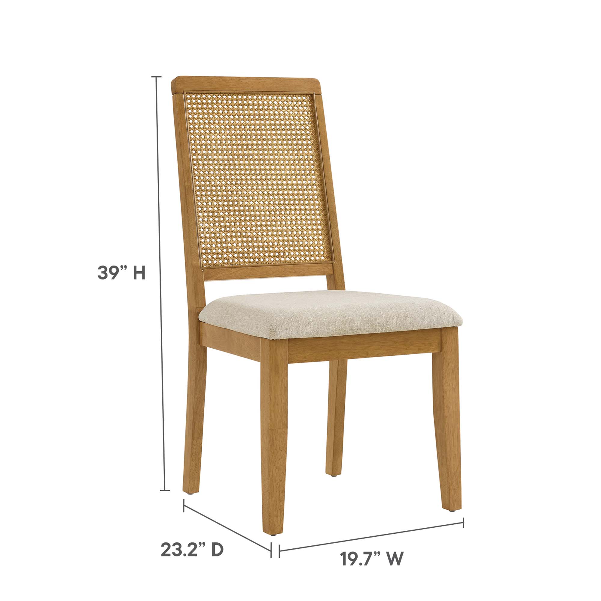Arlo Faux Rattan and Wood Dining Side Chairs