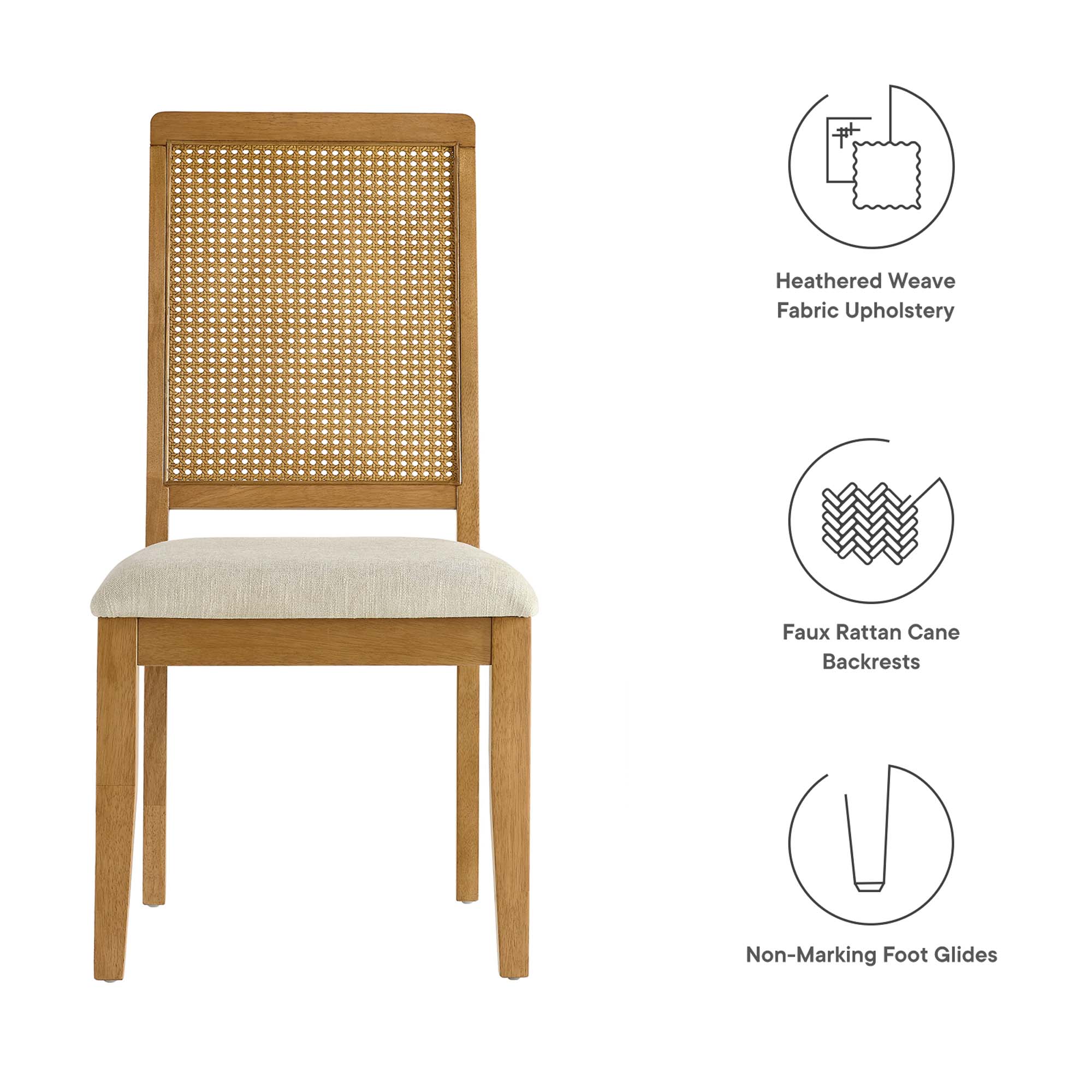 Arlo Faux Rattan and Wood Dining Side Chairs