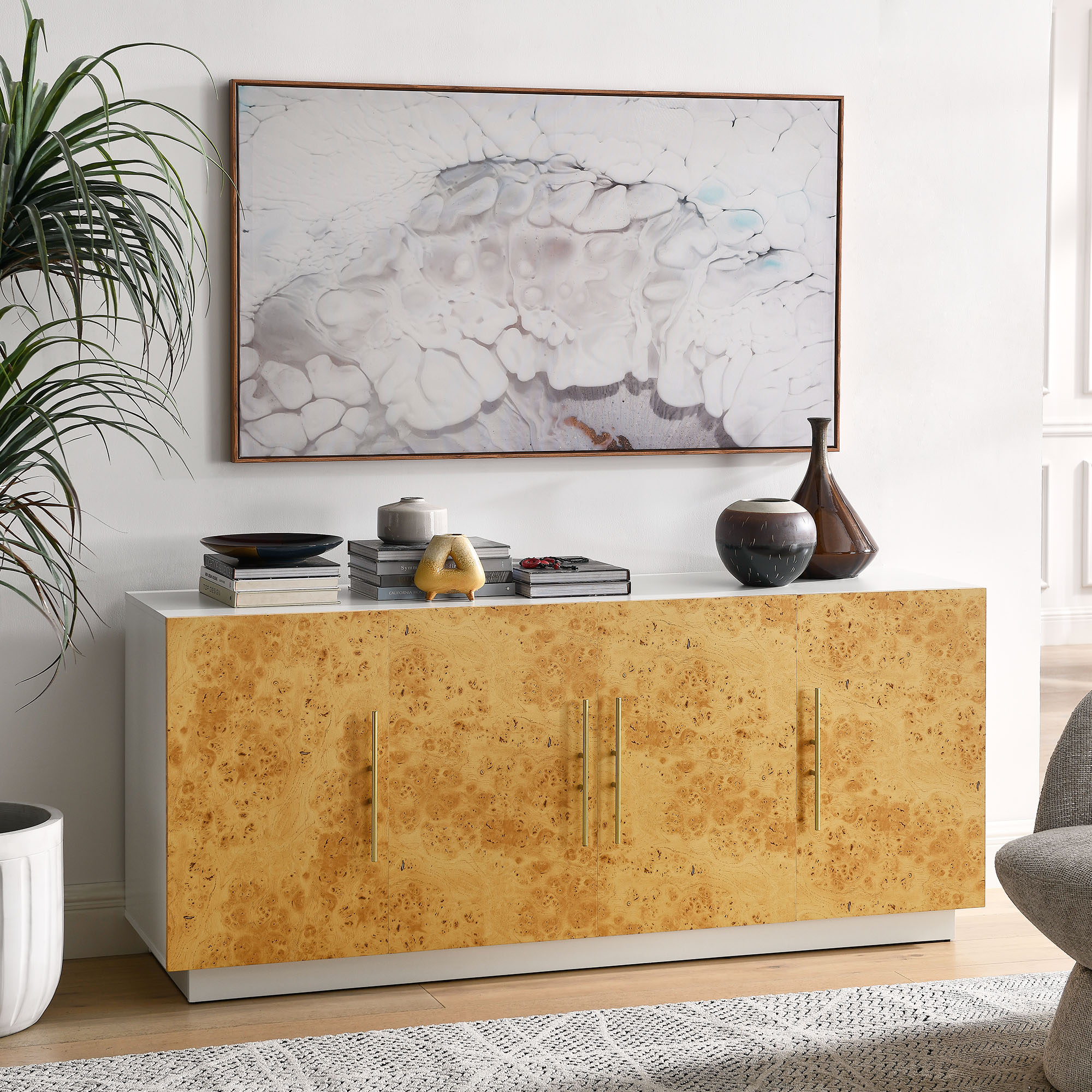 Abel 69" Wood Sideboard Buffet TV Stand