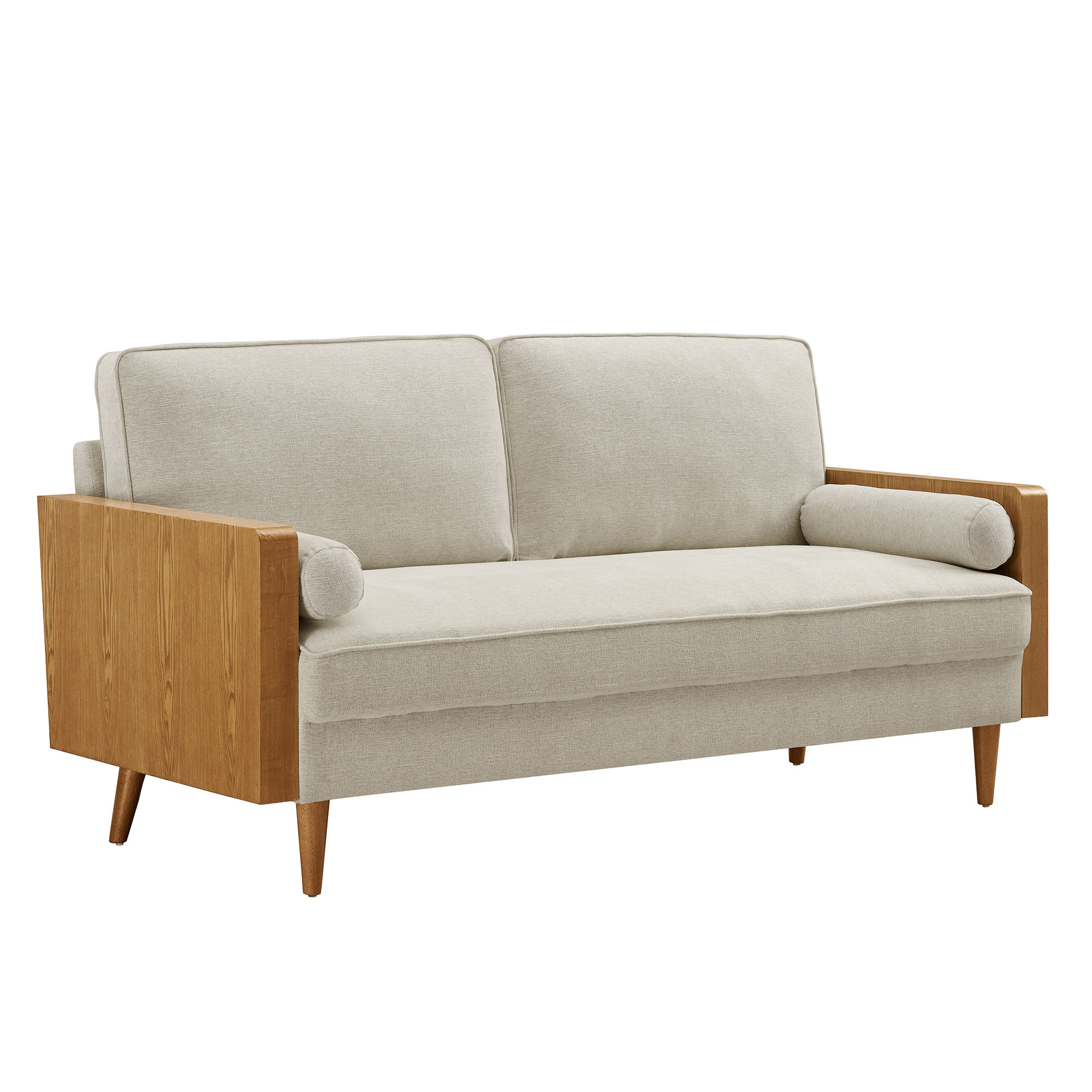 Kellan Vegan Leather Sofa in Walnut Tan