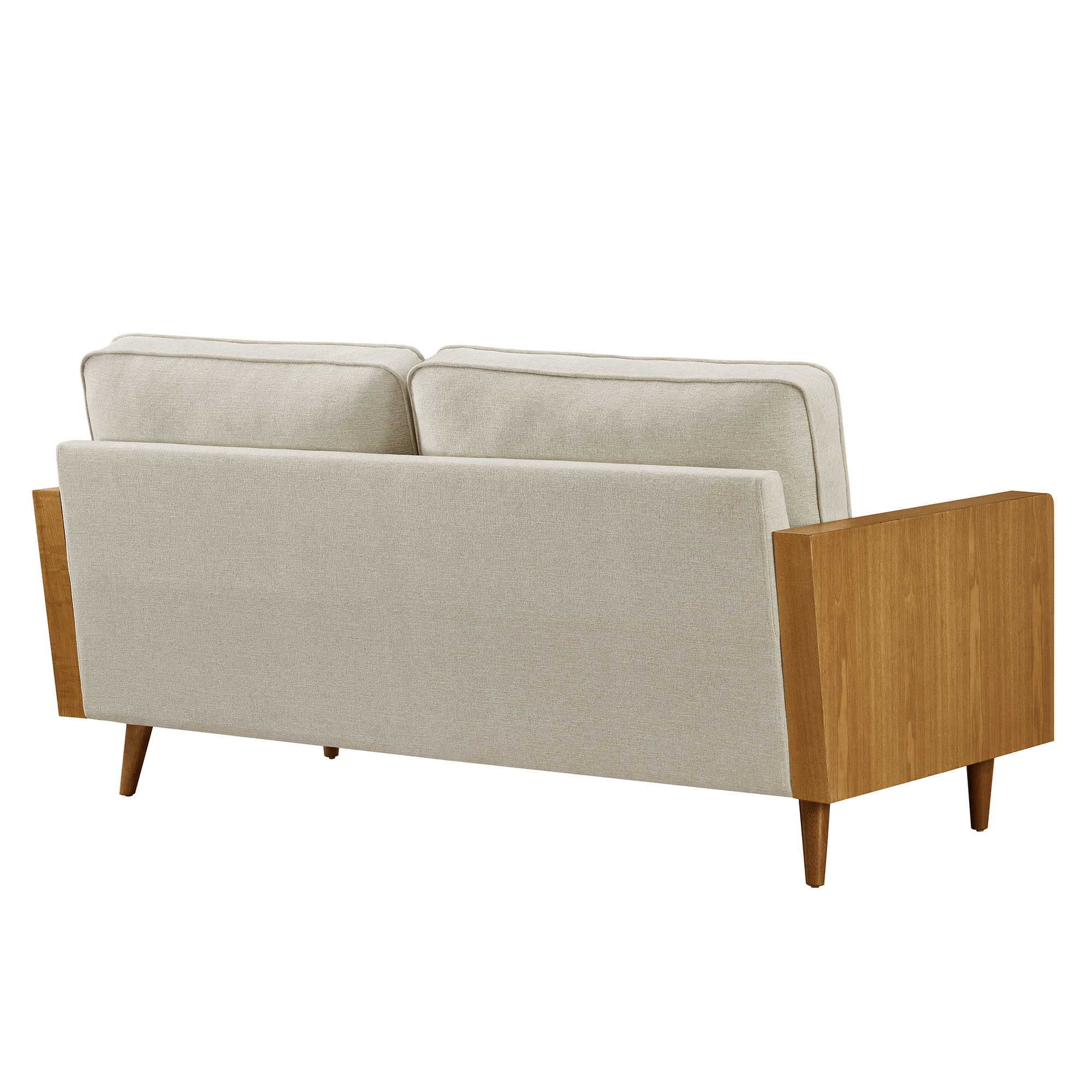 Loveseat Sofa, Ivory White, Faux Leather, Living Room Lounge Cafe