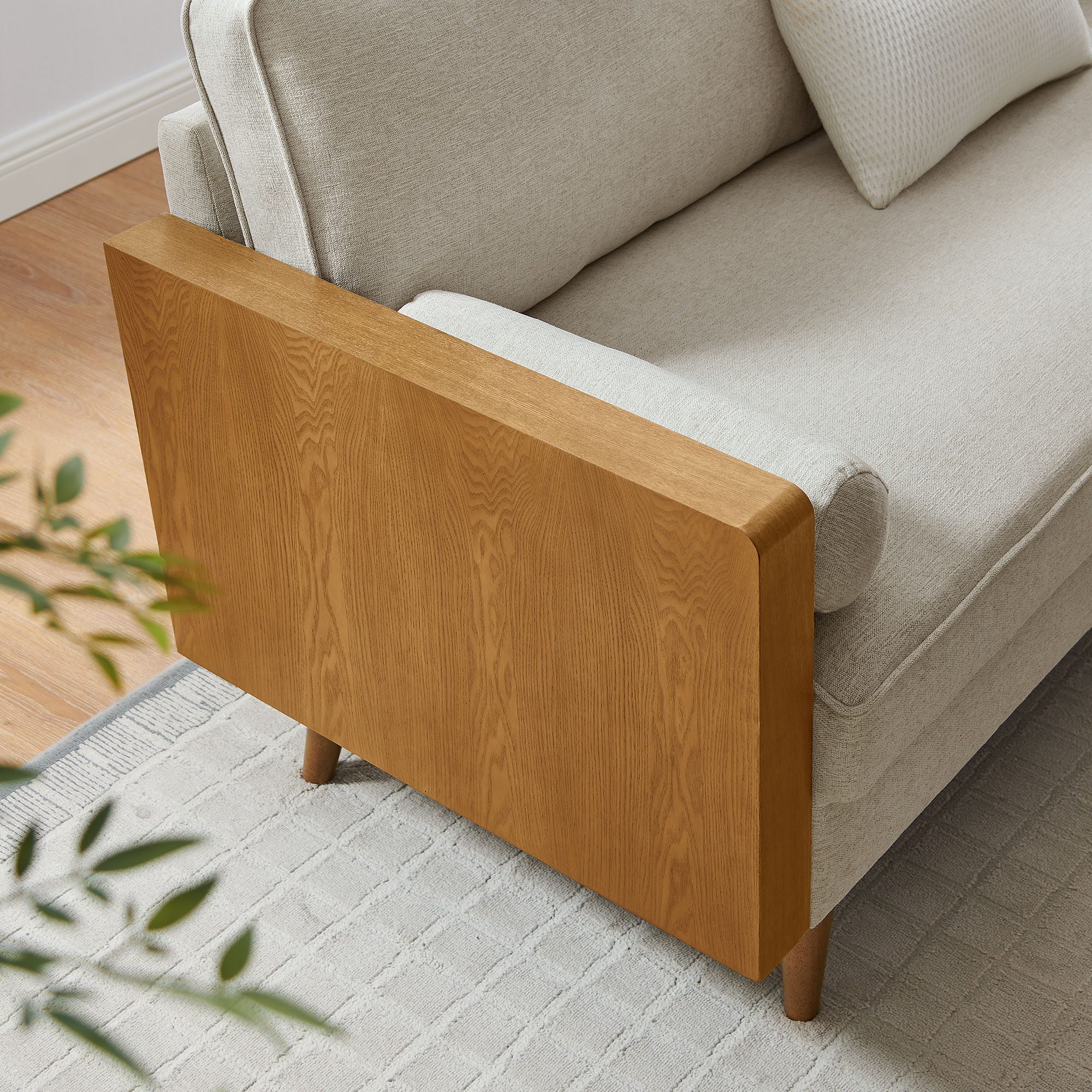 Modway Kellan Sofa in Oatmeal Performance Velvet