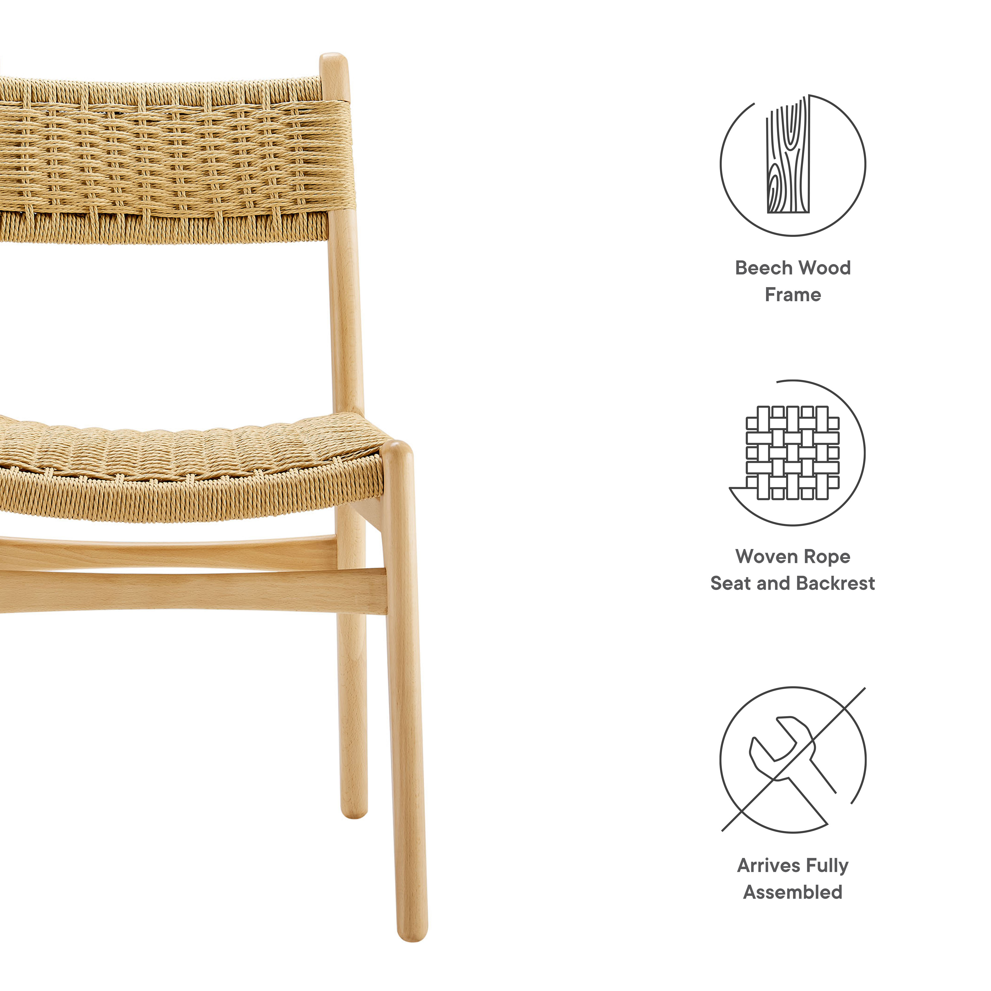 Wynn Rope and Wood Dining Side Chairs
