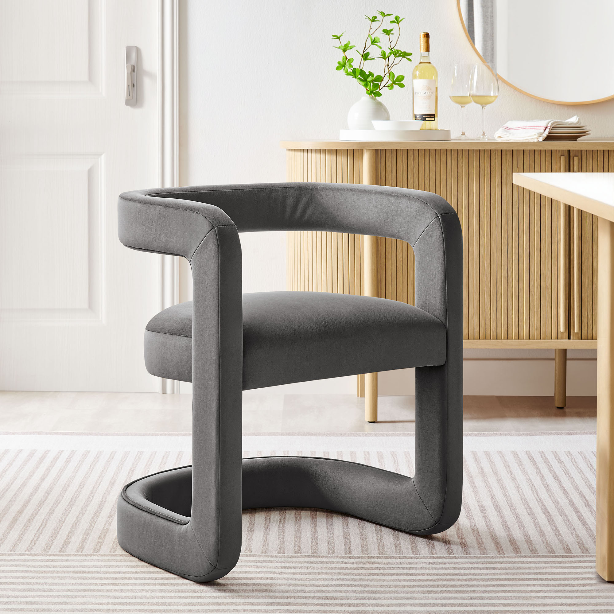 Modway Winslow Velvet Accent Chair in Taupe