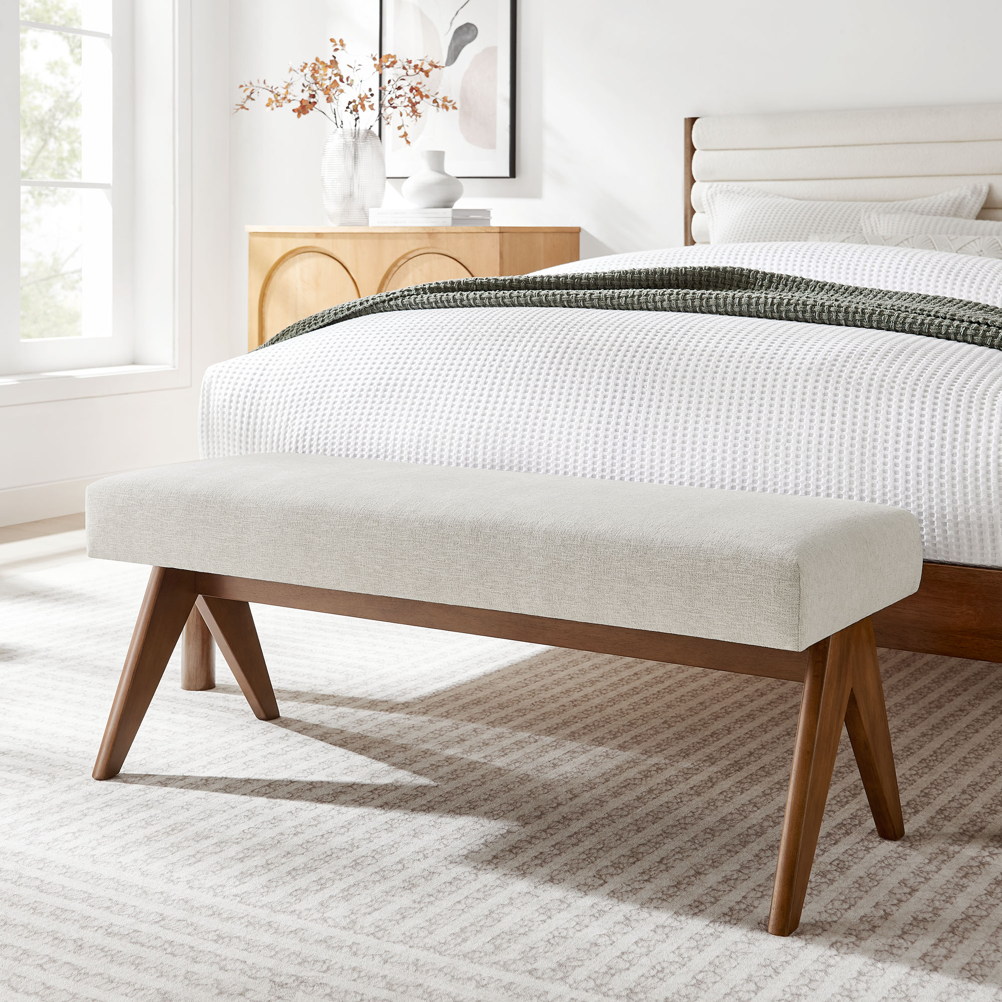 Lyra 47" Fabric Upholstered Bench