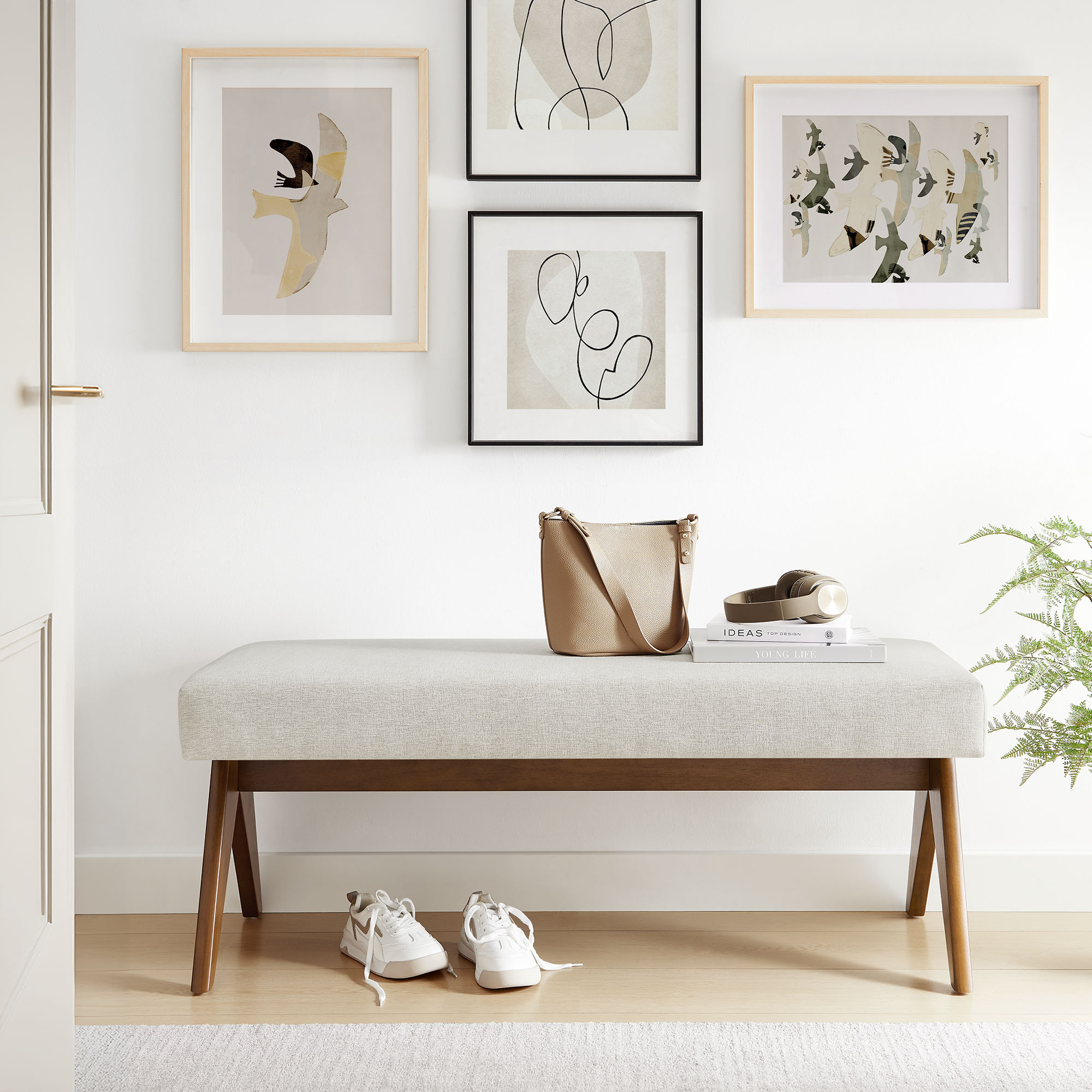 Lyra 47" Fabric Upholstered Bench