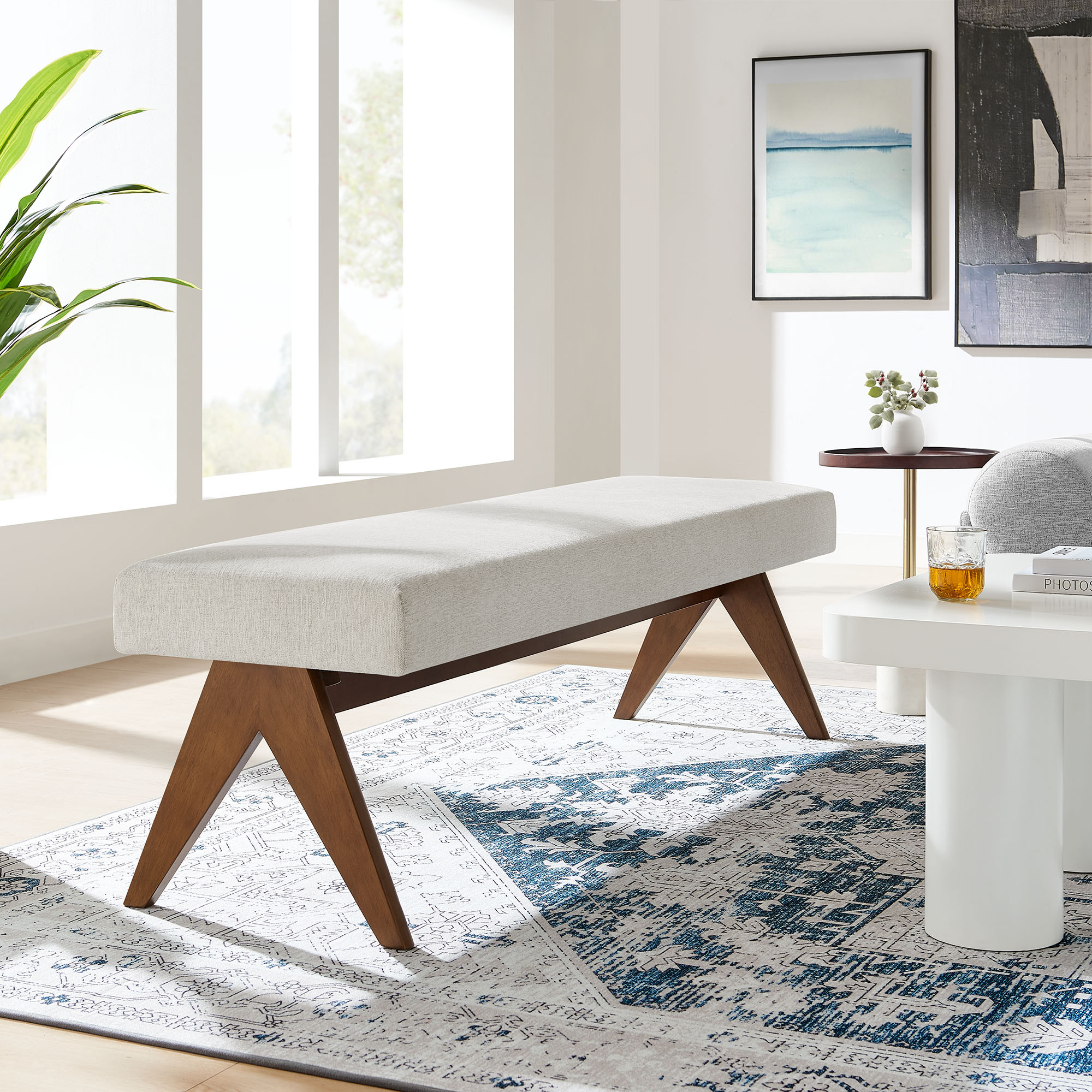 Lyra 63" Fabric Upholstered Bench