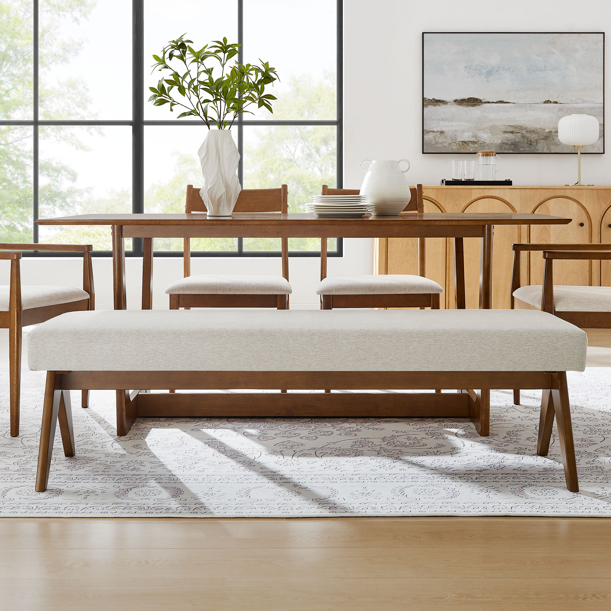 Lyra 63" Fabric Upholstered Bench