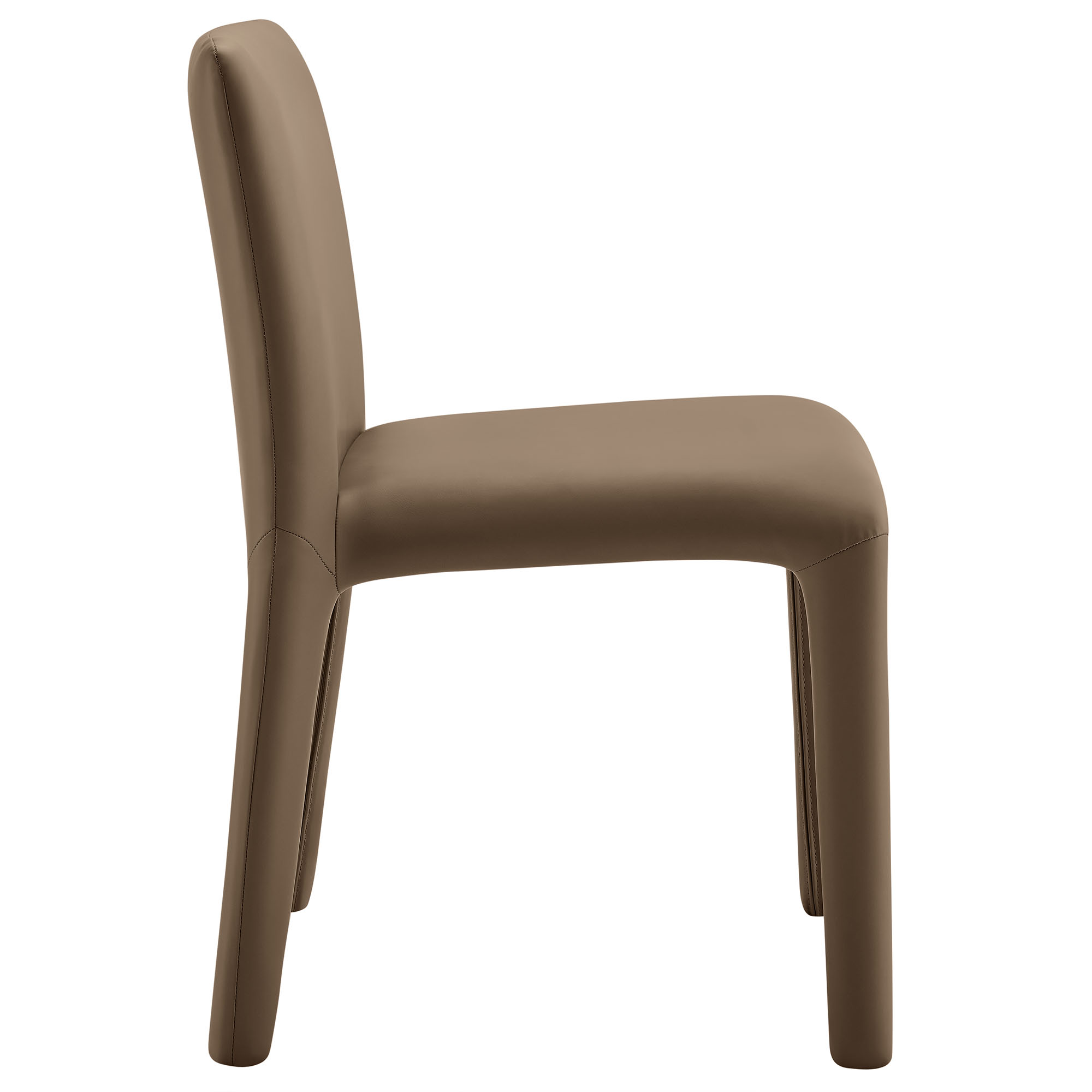 Noviara Vegan Leather Dining Chair,Mushroom Brown