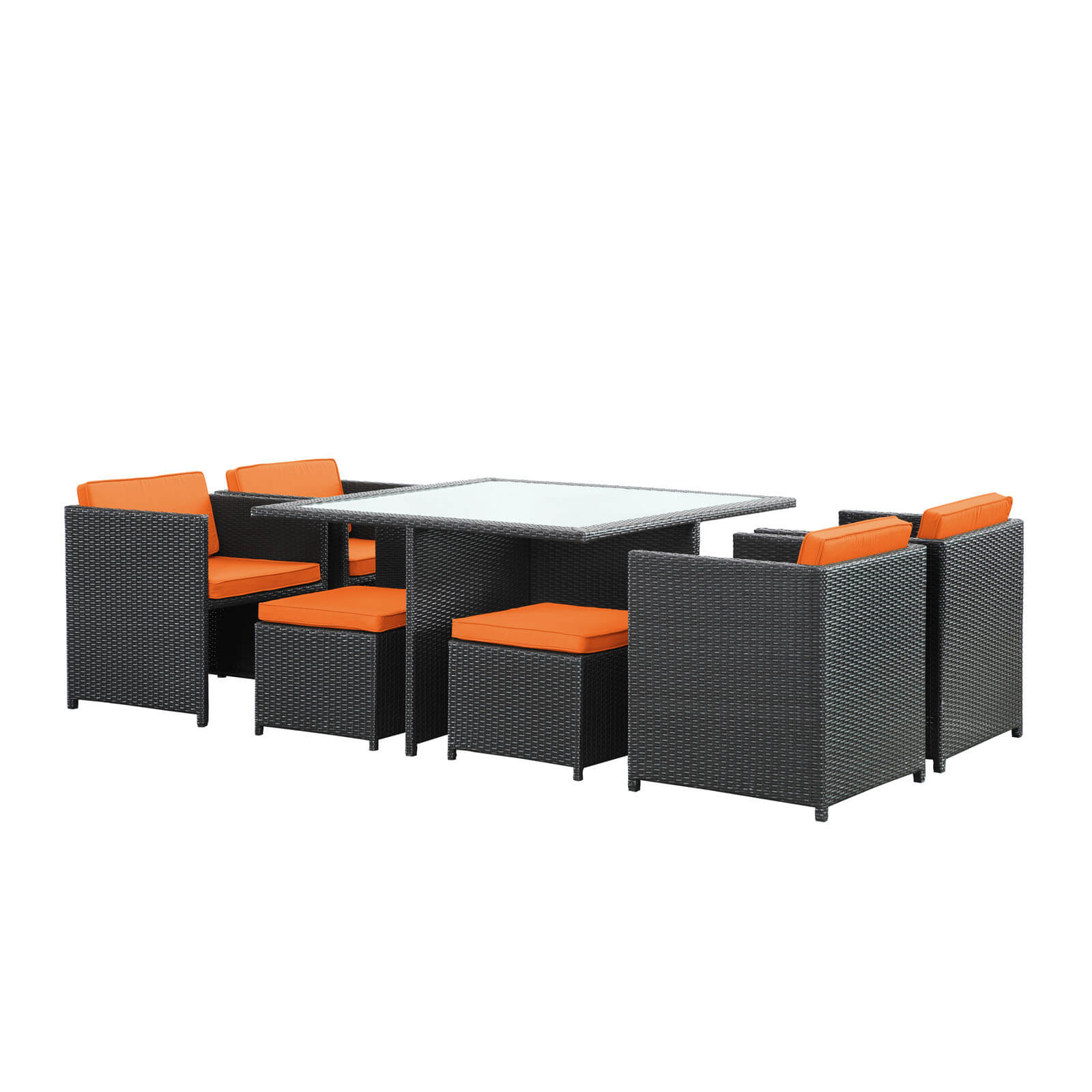 Inverse 9-Pc Outdoor Patio Synthetic Rattan Dining Set