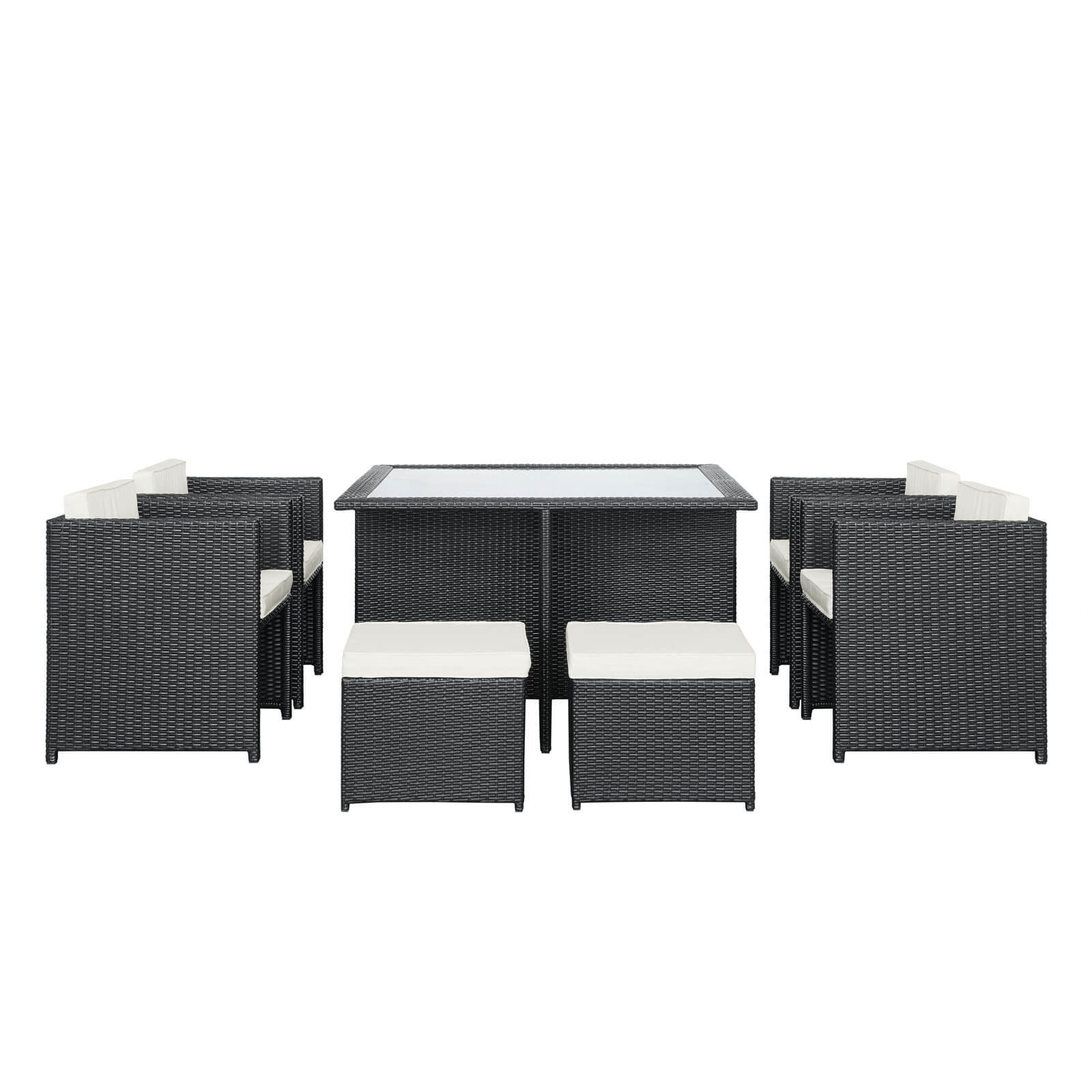 Inverse 9-Pc Outdoor Patio Synthetic Rattan Dining Set