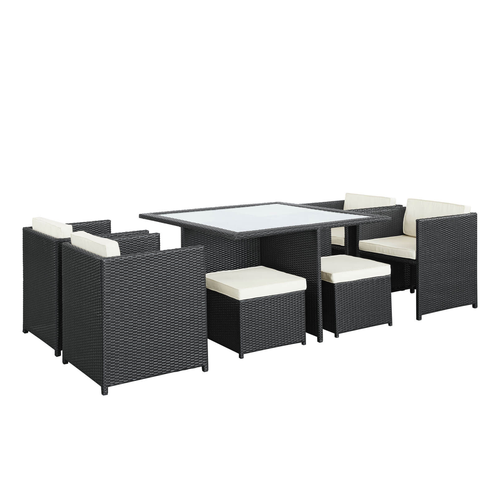 Inverse 9-Pc Outdoor Patio Synthetic Rattan Dining Set