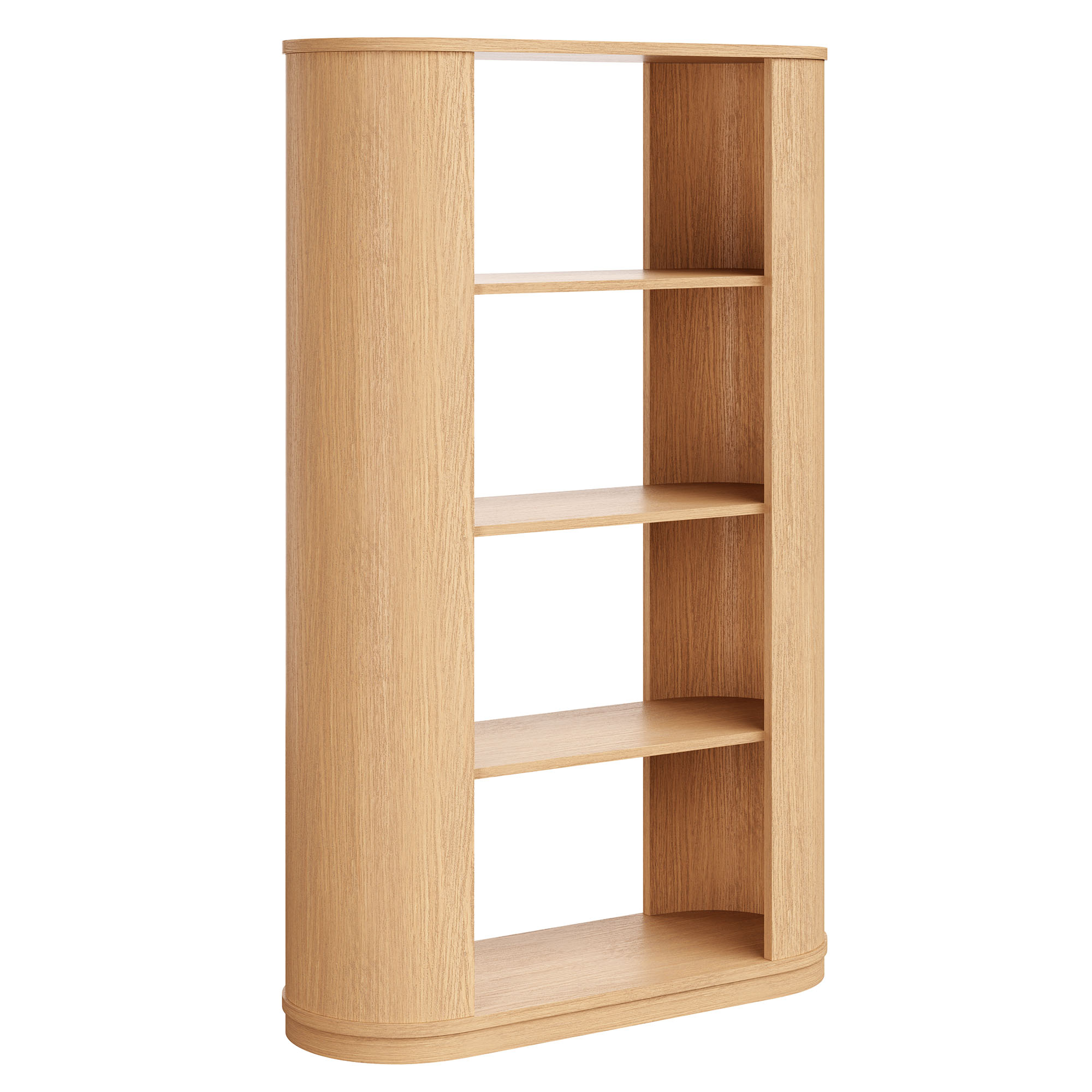 Aspect 74" Curved 4-Tier Bookshelf