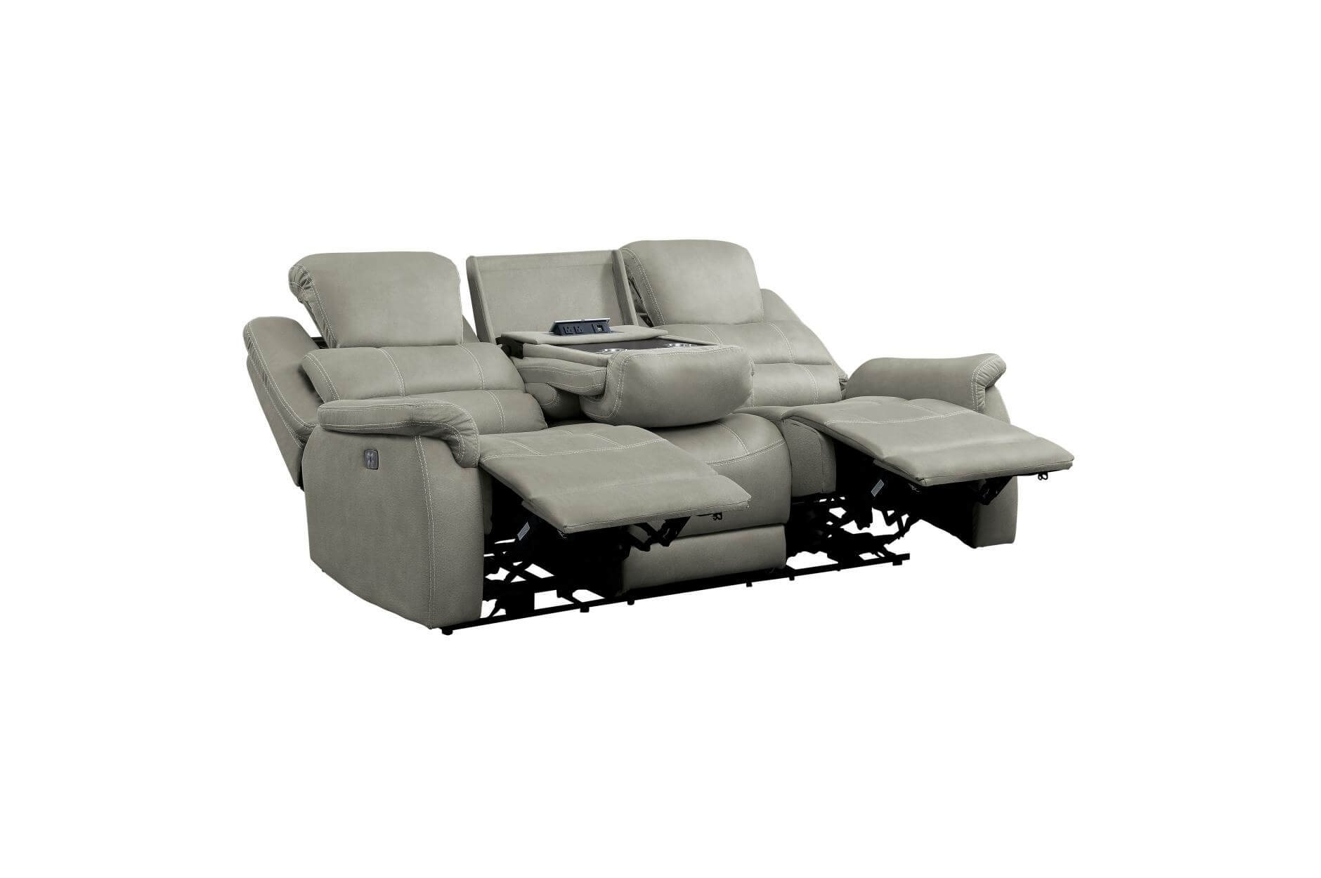 Shola Fabric Power Double Reclining Sofa by Homelegance