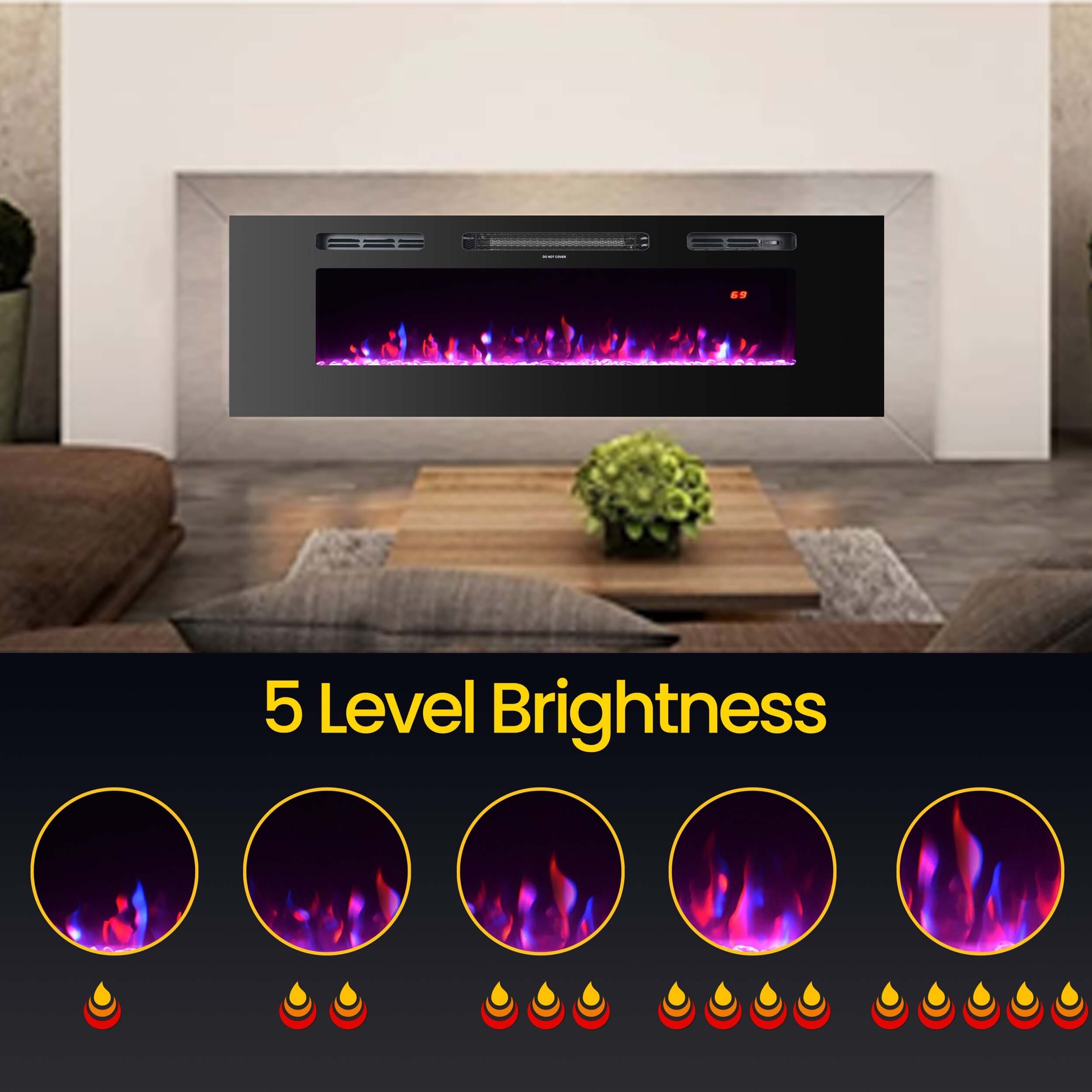 Wall Mounted 32" Electric Fireplace