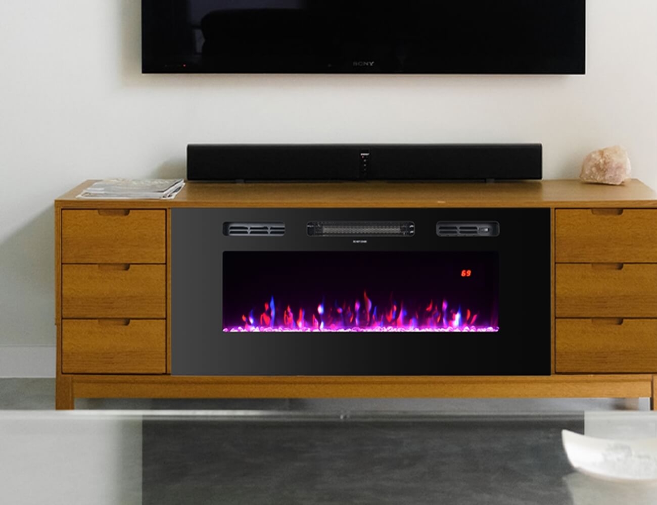 Wall Mounted 40" Electric Fireplace