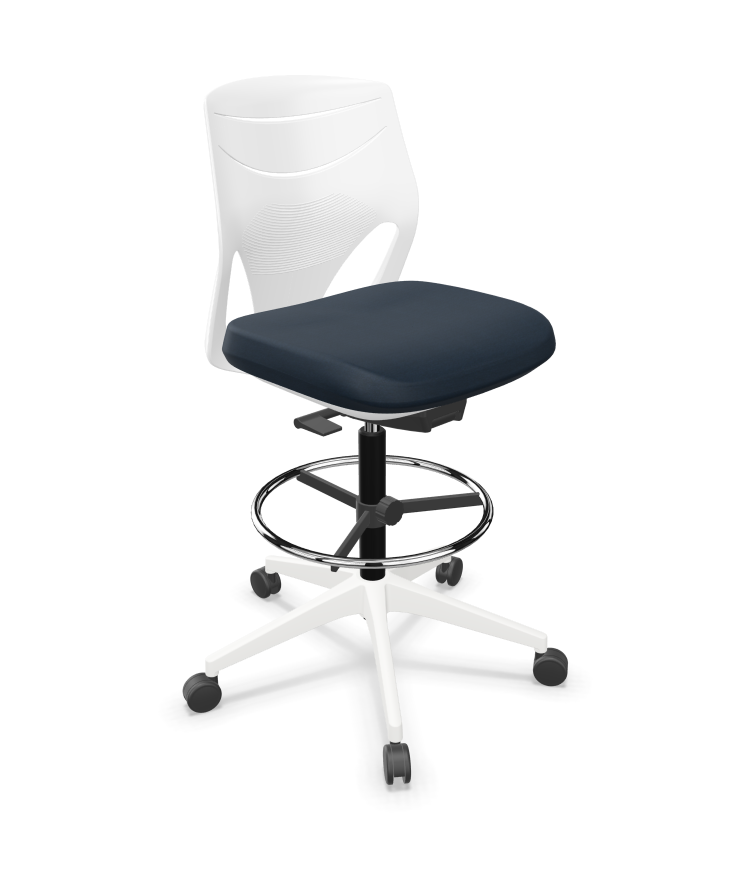Efit 40 Adjustable Swivel Office Draughtsman Chair w/Footrest & Synchro Mechanism