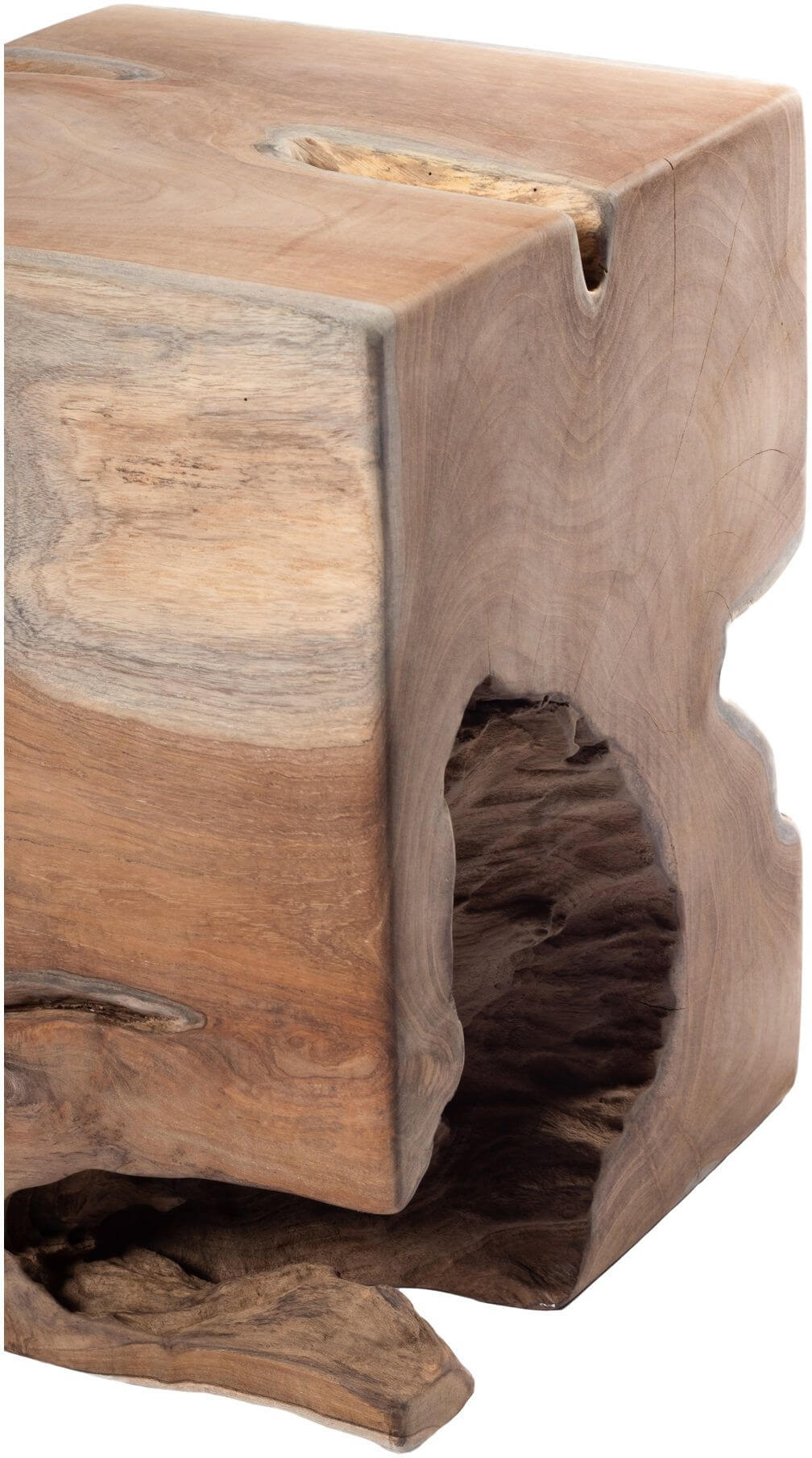 Natural Teak Wood End Table