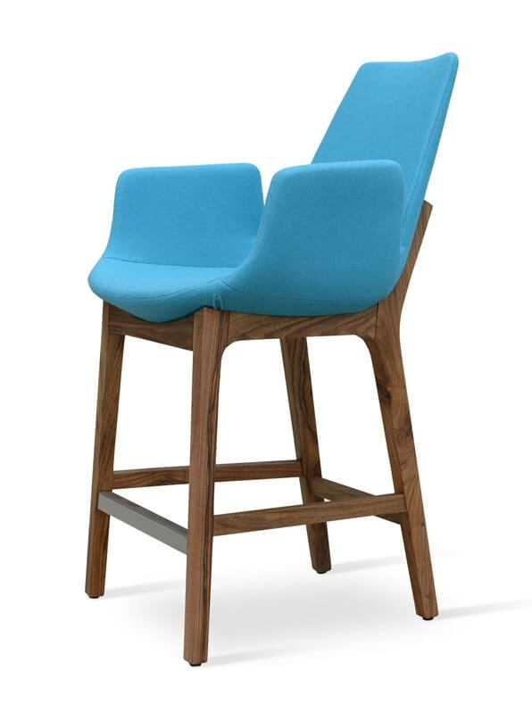 Eiffel Wood Arm Counter Stool