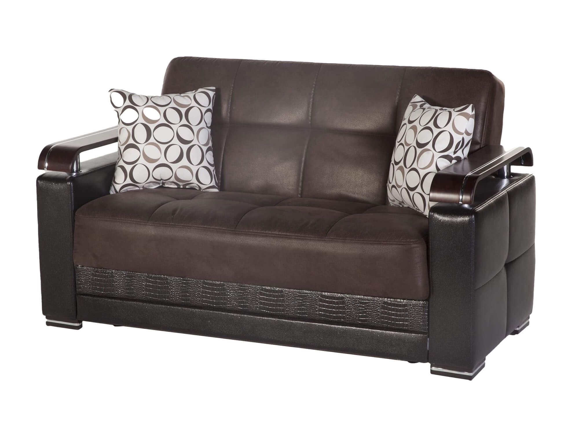 Ekol Fabric/Leatherette Sleeper Loveseat