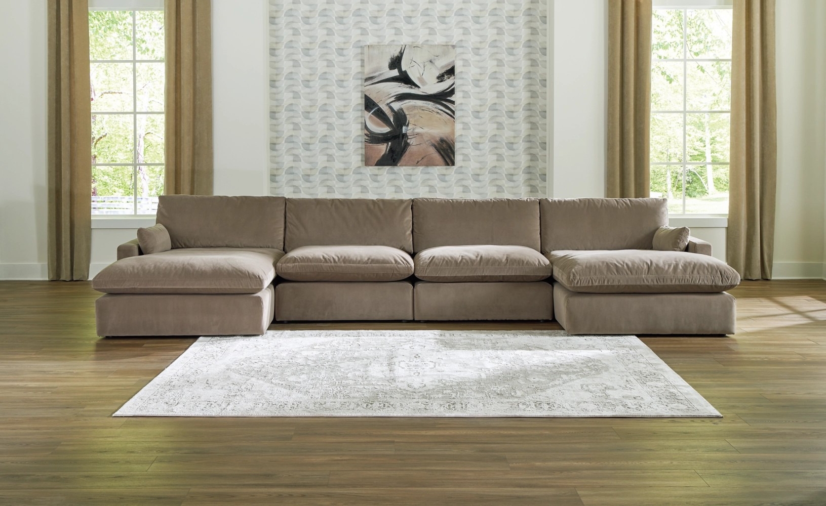 Sophie 4-Piece Polyester U-Shaped Modular Sectional Sofa