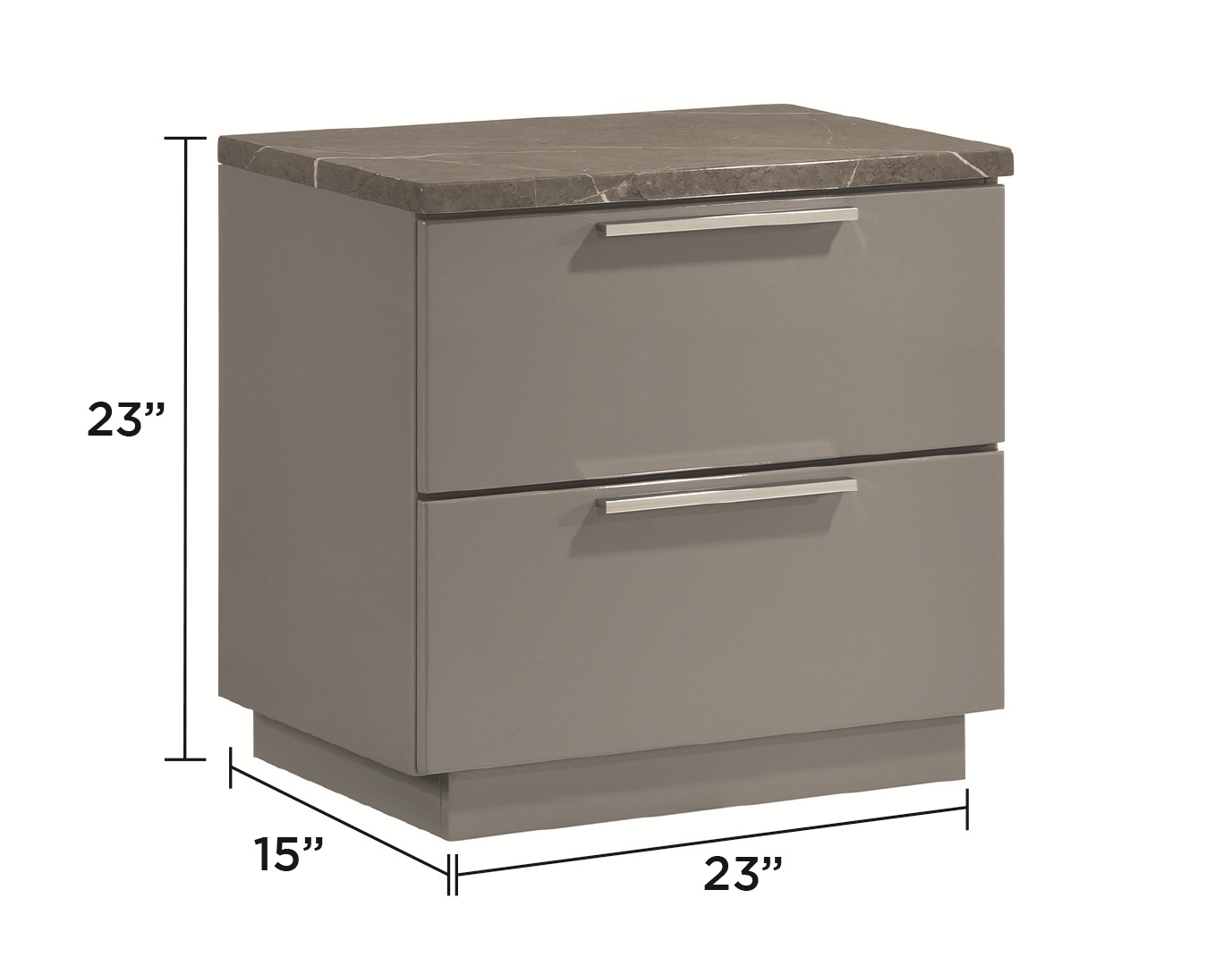 Elara Wood Nightstand w/2 Drawers