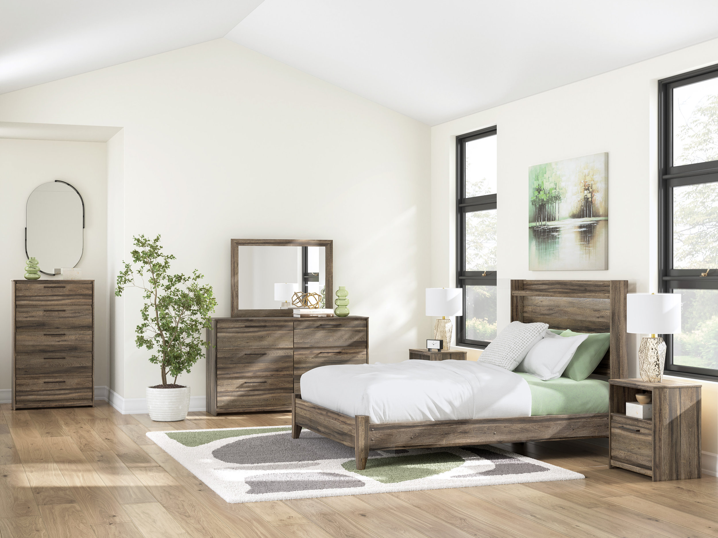 Elbrim MDF Panel Bedroom Set