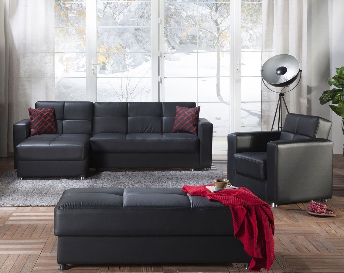 Elegant Sleeper Storage Living Room Set
