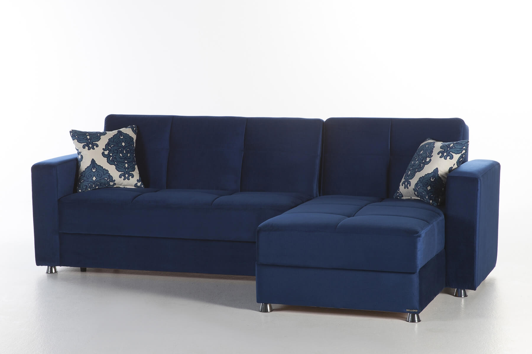 Elegant Microfiber Reversible Sleeper Storage Sectional Sofa