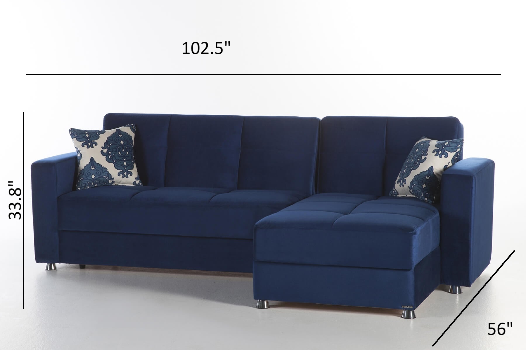 Elegant Reversible Sleeper Storage Sectional Sofa
