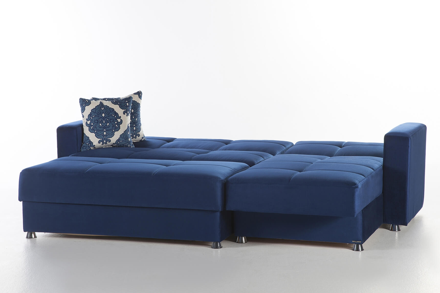 Elegant Microfiber Reversible Sleeper Storage Sectional Sofa