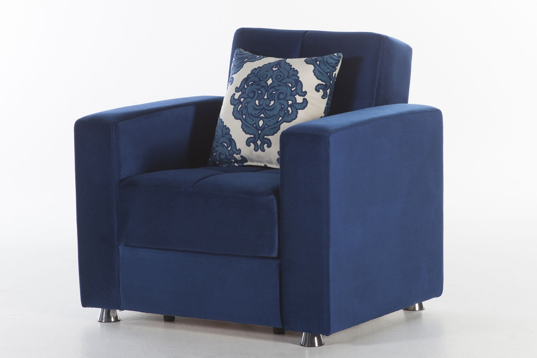 Elegant Sleeper Microfiber/PU Storage Armchair