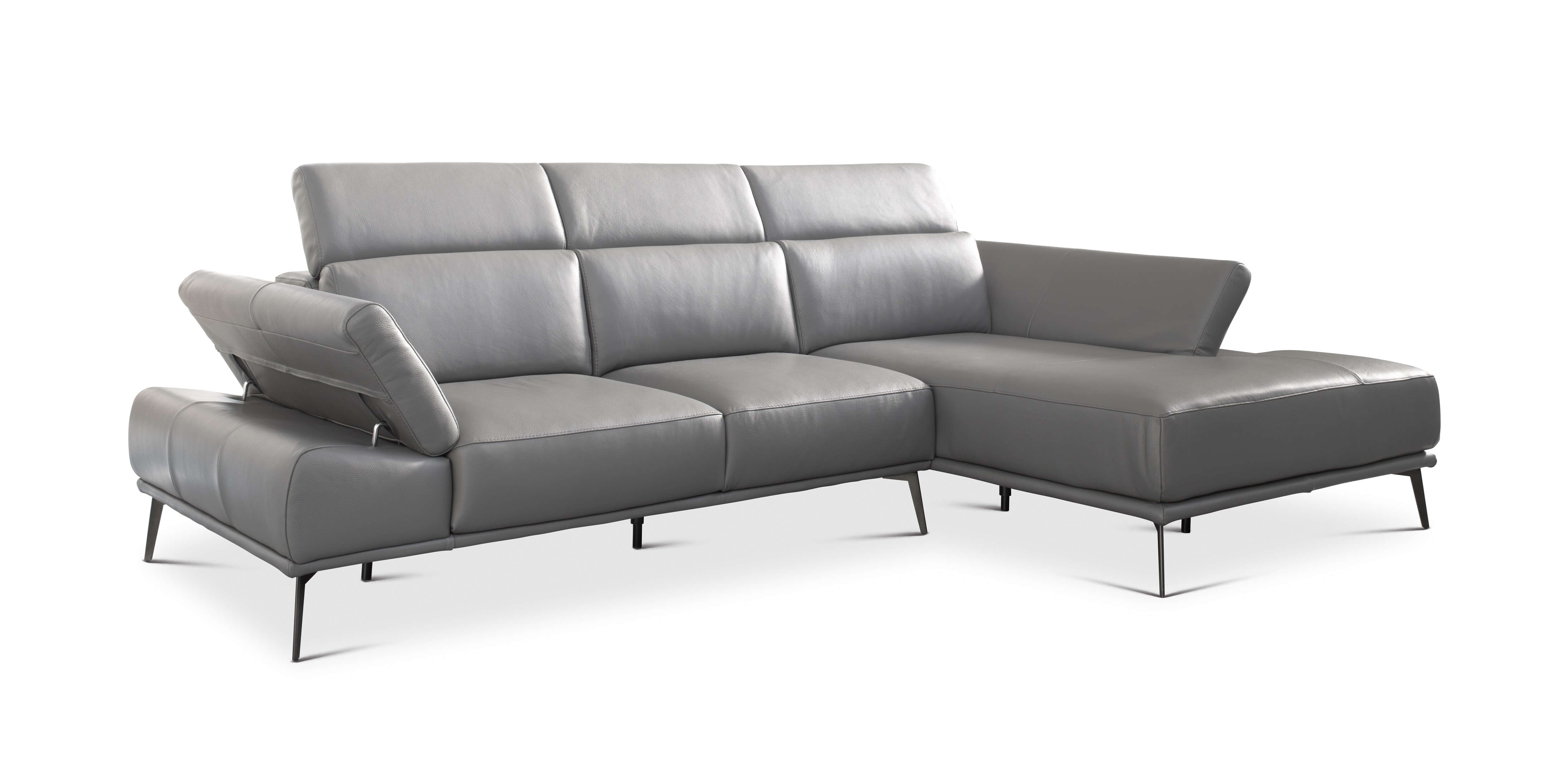 Amanda Leather L-Shaped Sectional Sofa