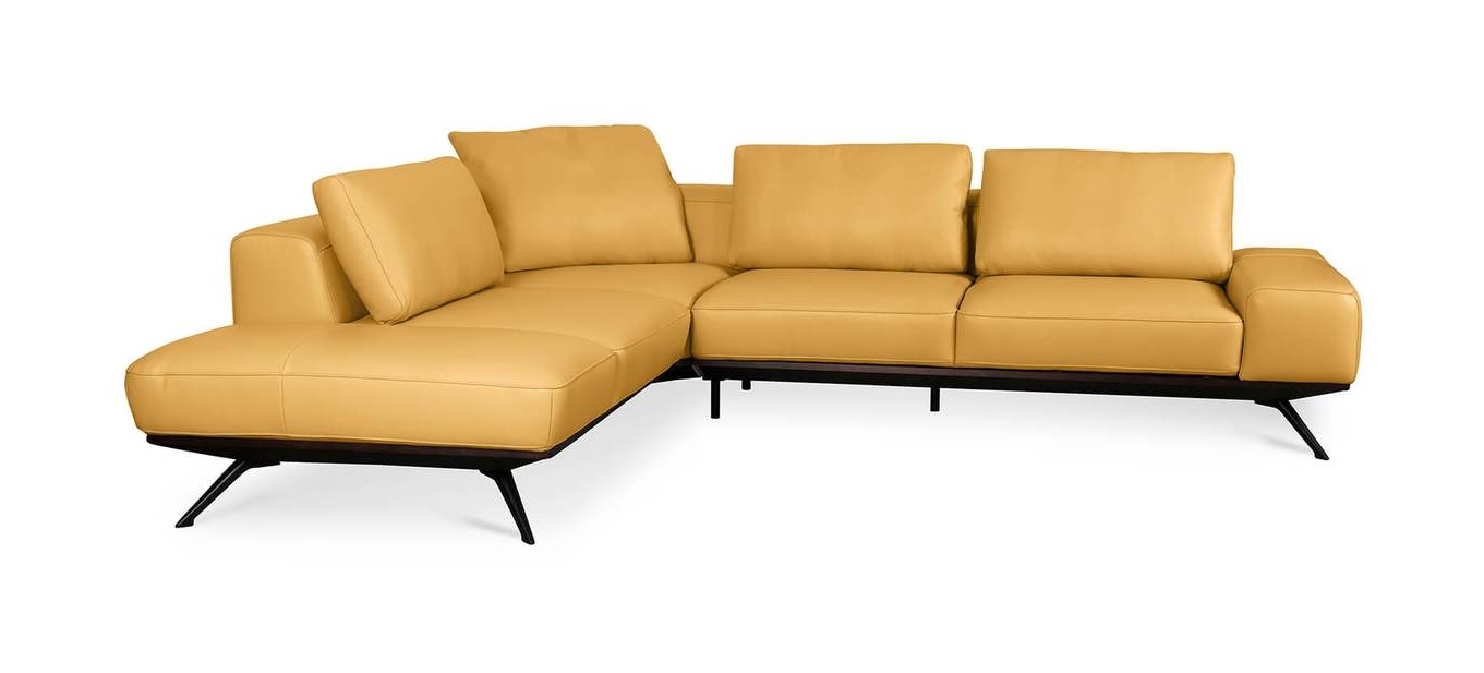 Elise Leather L-Shaped Sectional Sofa, Left Facing Chaise