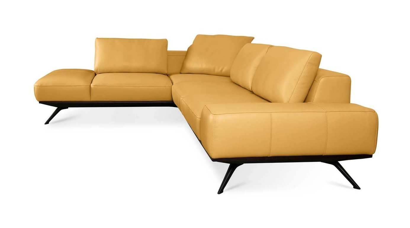 Elise Leather L-Shaped Sectional Sofa
