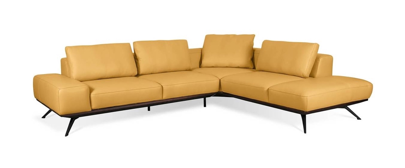 Elise Leather L-Shaped Sectional Sofa
