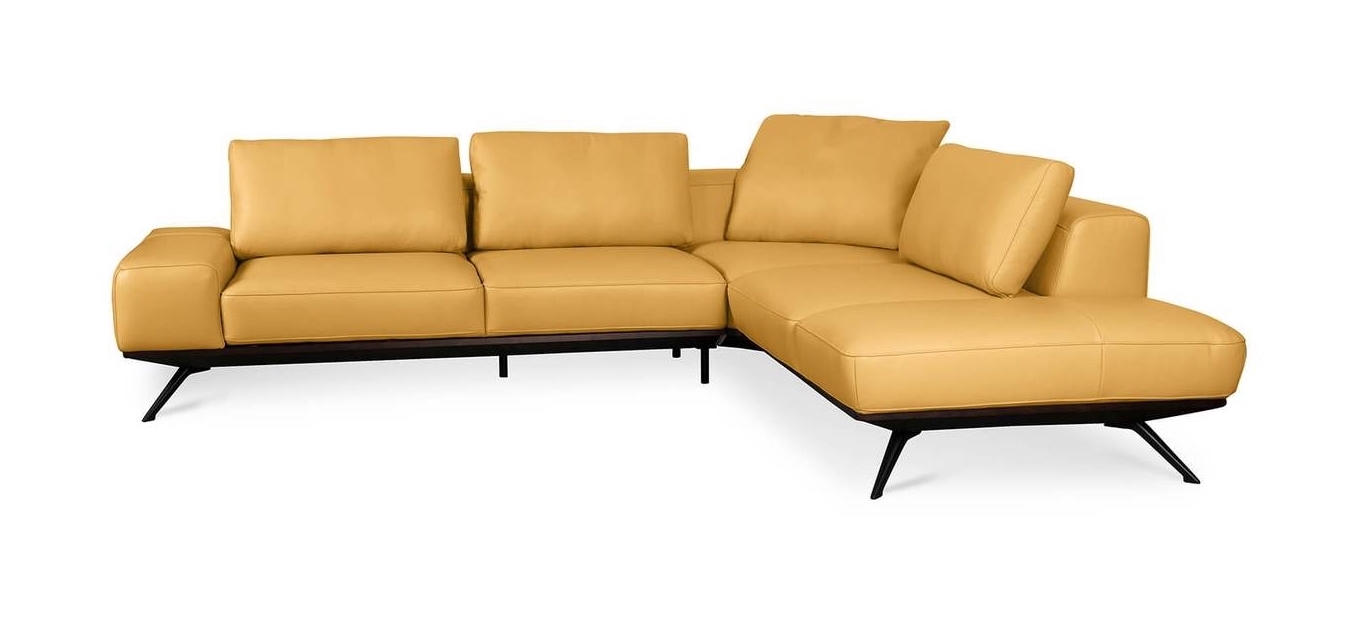 Elise Leather L-Shaped Sectional Sofa