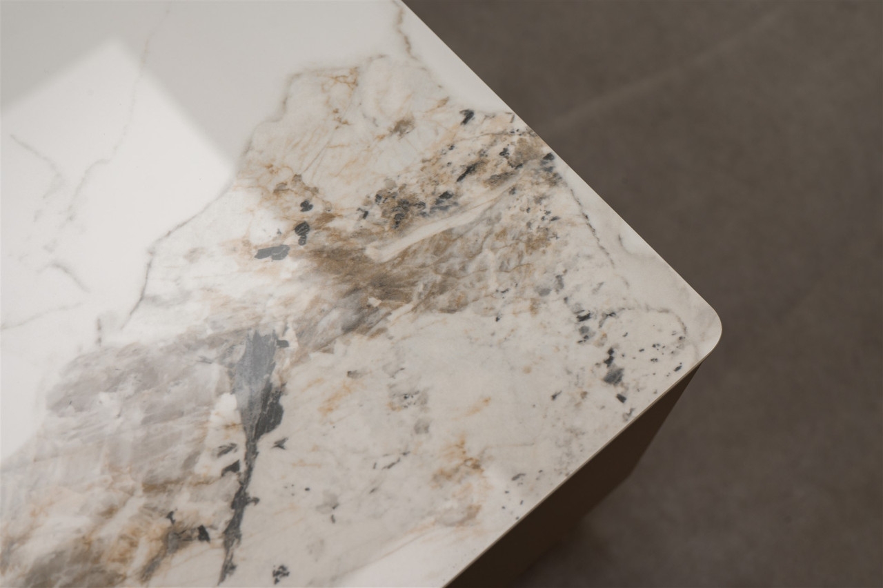 Ella Storage Coffee Table with Carrera Style Porcelain Top