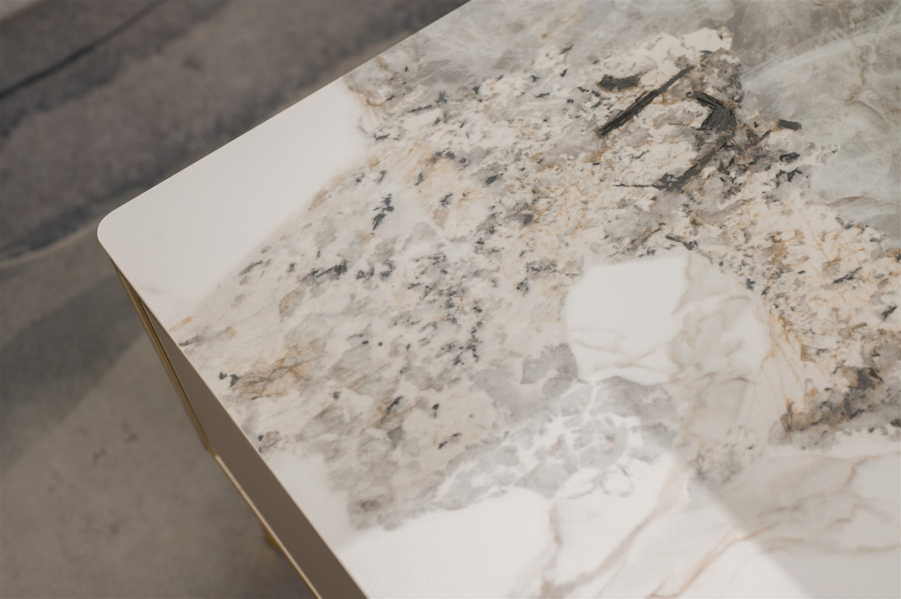 Ella Storage Coffee Table with Carrera Style Porcelain Top