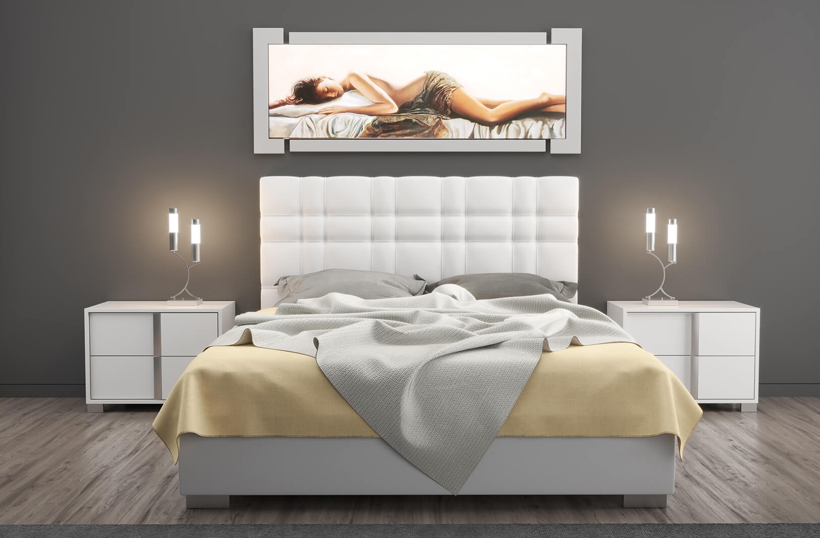 Elma Tufted Leatherette Storage Bed, Queen Size