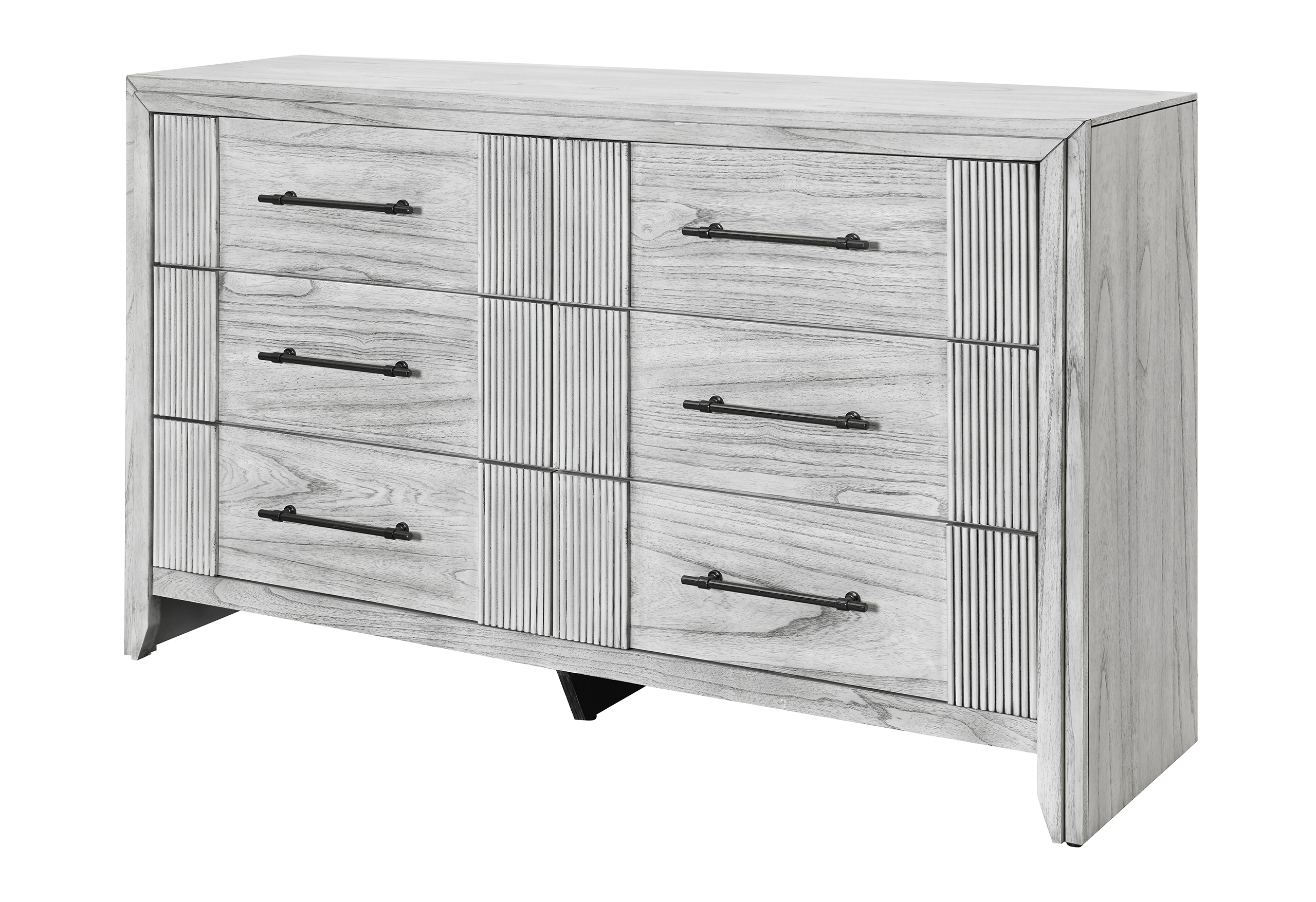 Elsie Panel Bedroom Set with LED and Fabric Headboard