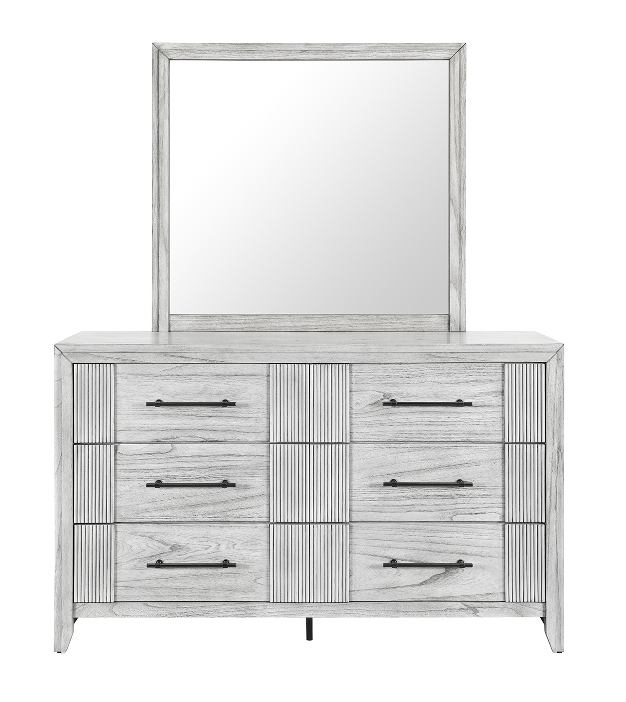 Elsie Panel Bedroom Set with LED and Fabric Headboard