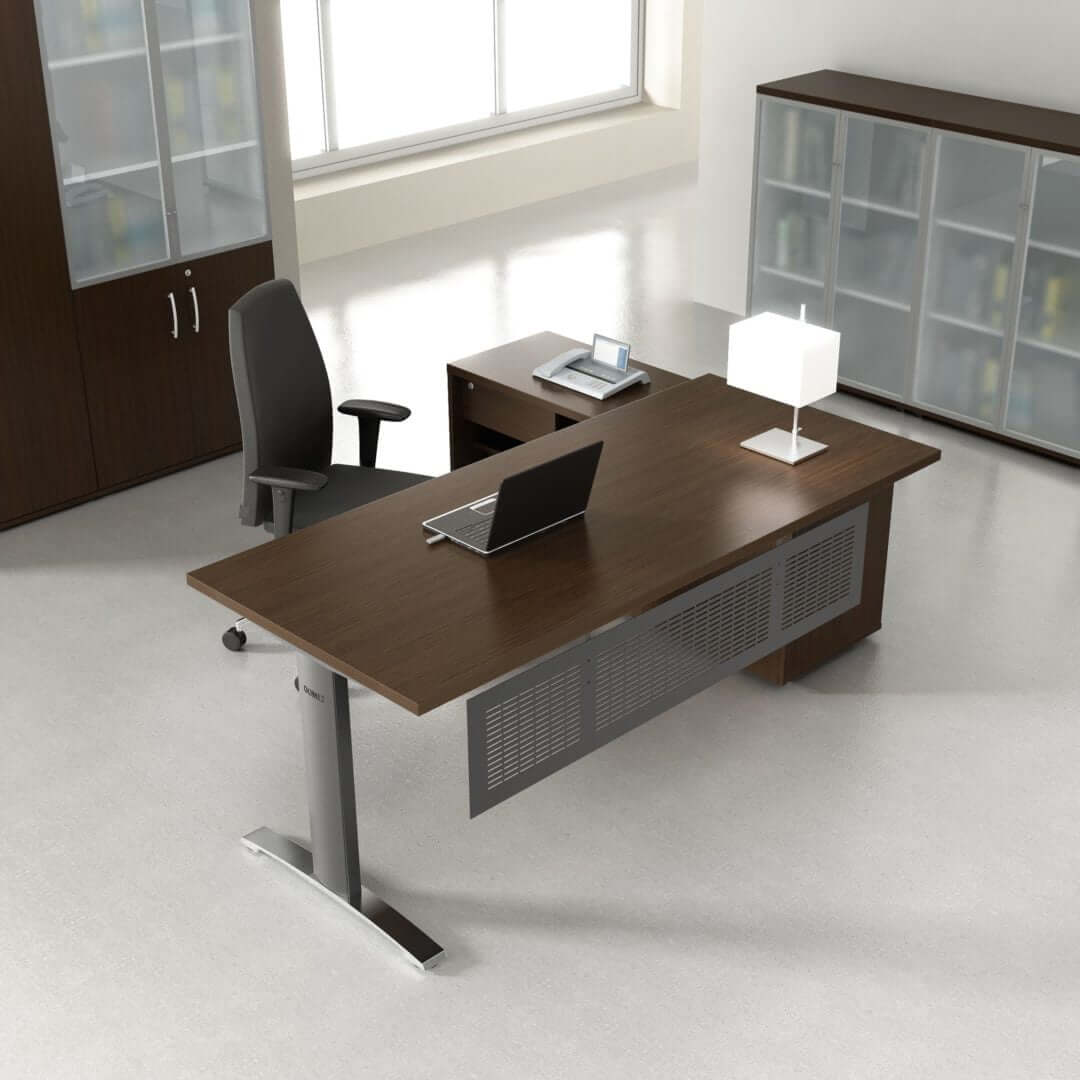 Ergonomic Master MFC Office Desk w/Managerial Side Storage