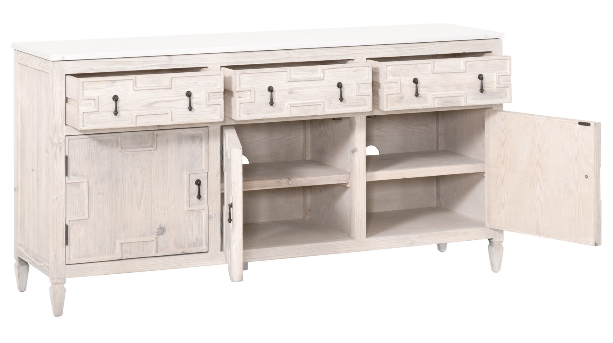 Roma Reclaimed Pine Wood Dining Set, Composition 1
