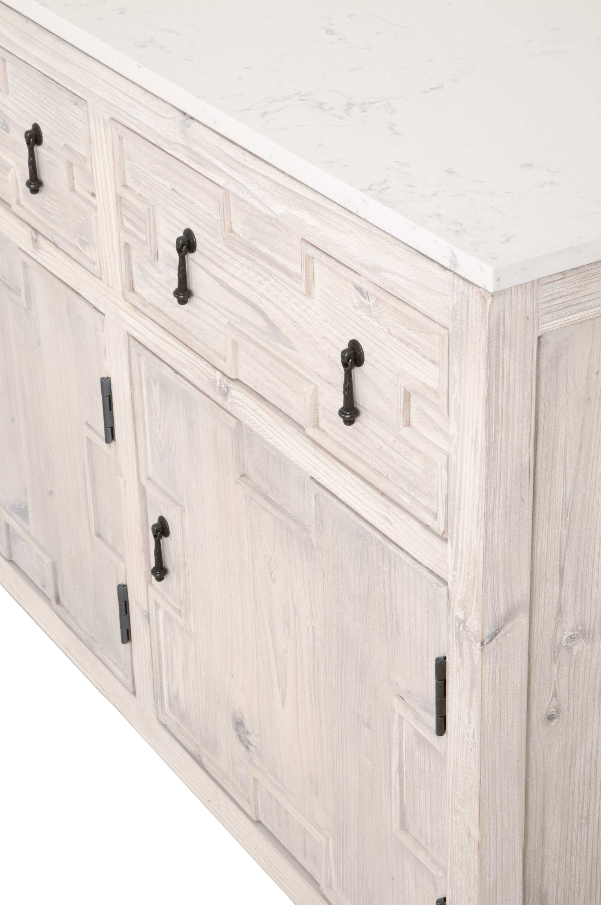 Roma Reclaimed Pine Wood Dining Set, Composition 1