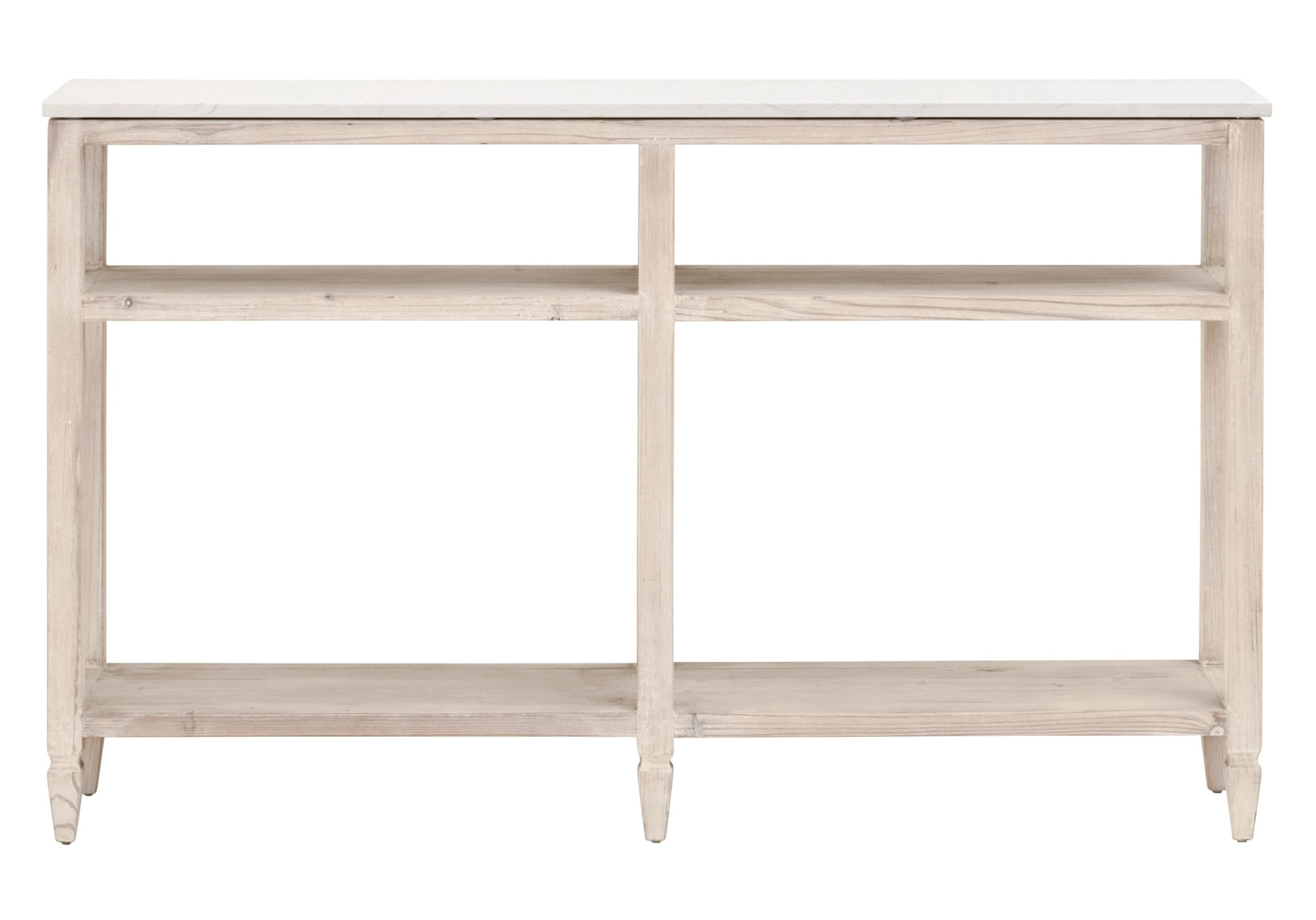 Emerie Quartz/Wood Narrow Console Table