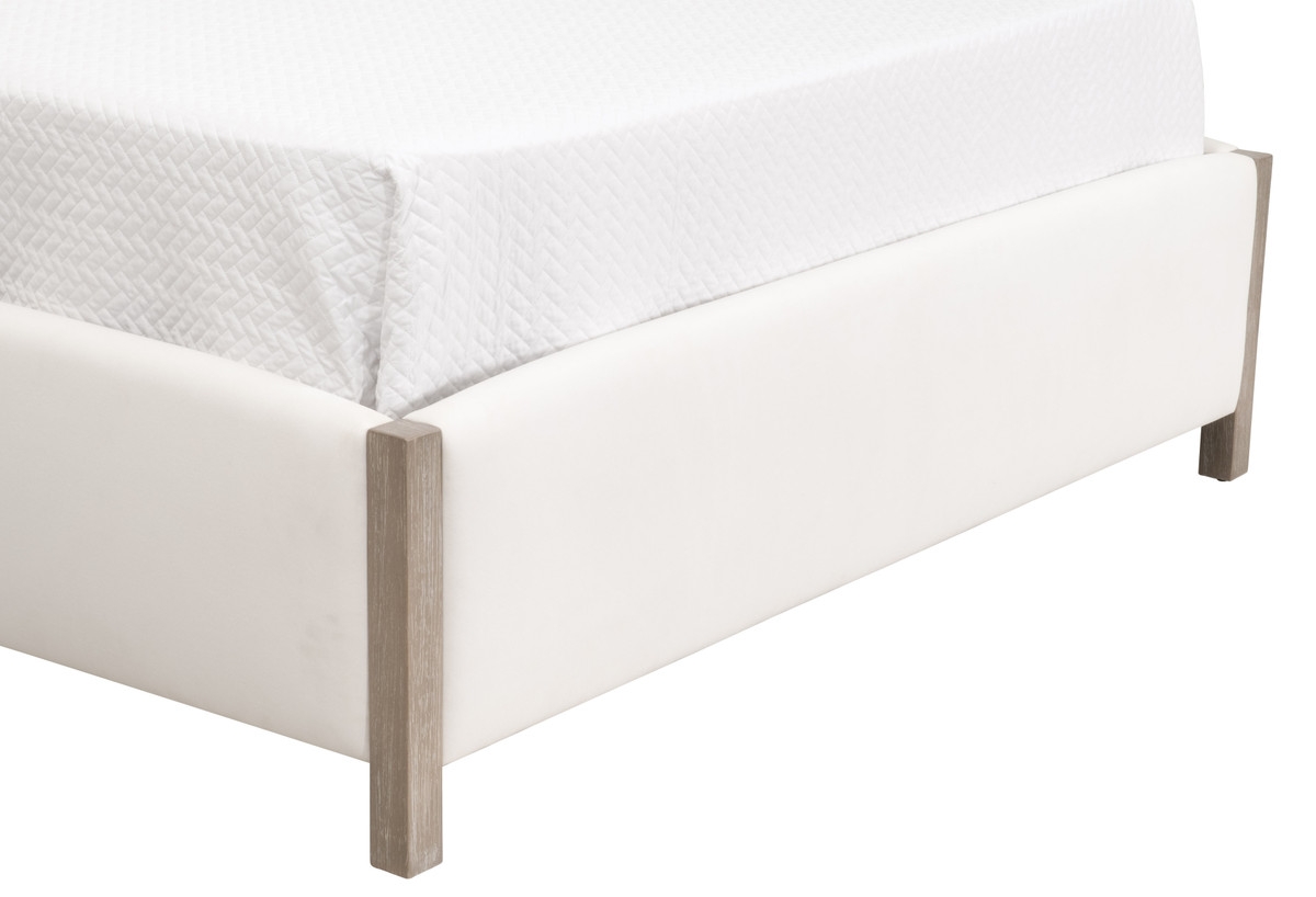 Emmett Fabric/Wood Panel Bed, Queen Size