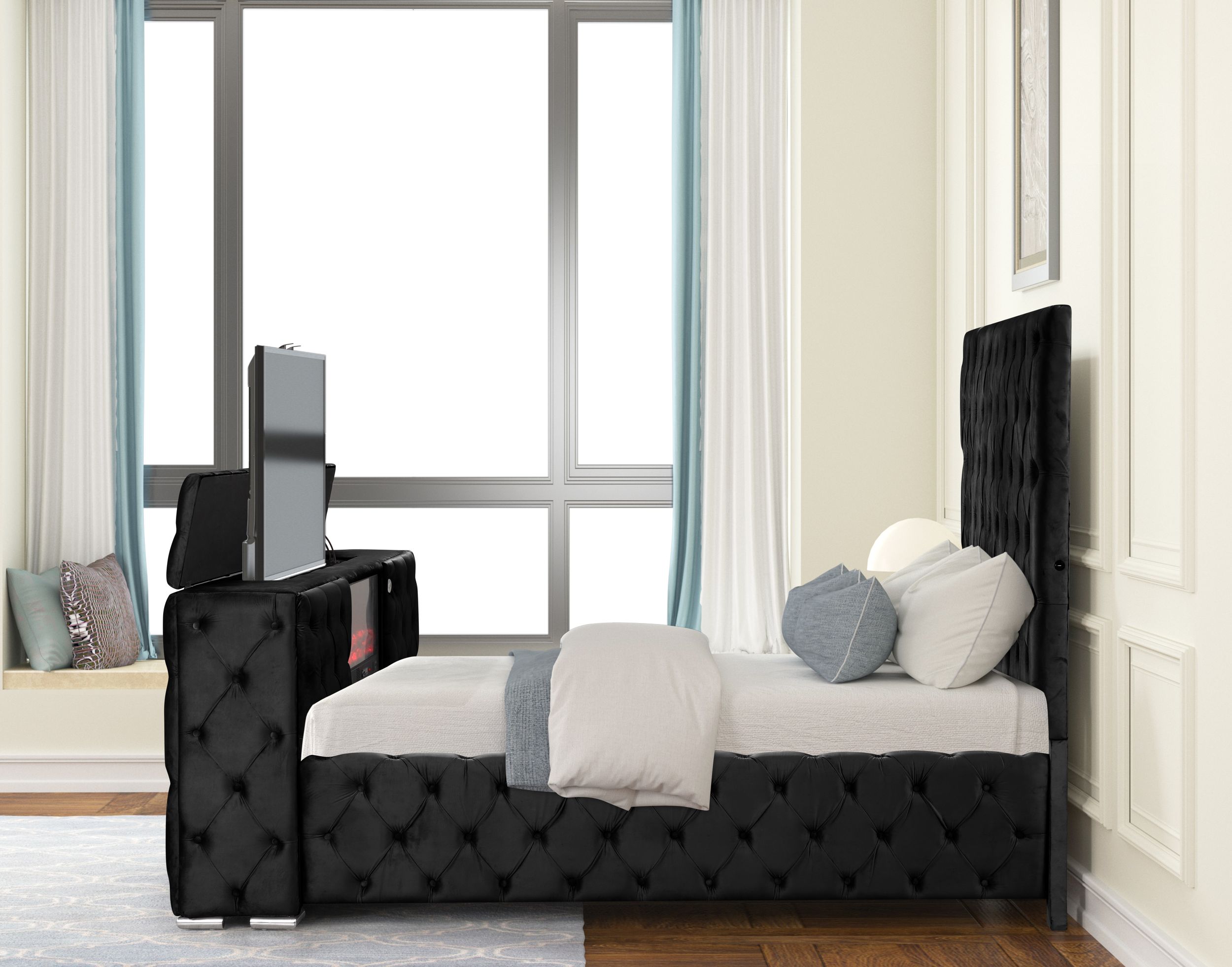 Encore Upholstered Sleigh Storage Bed