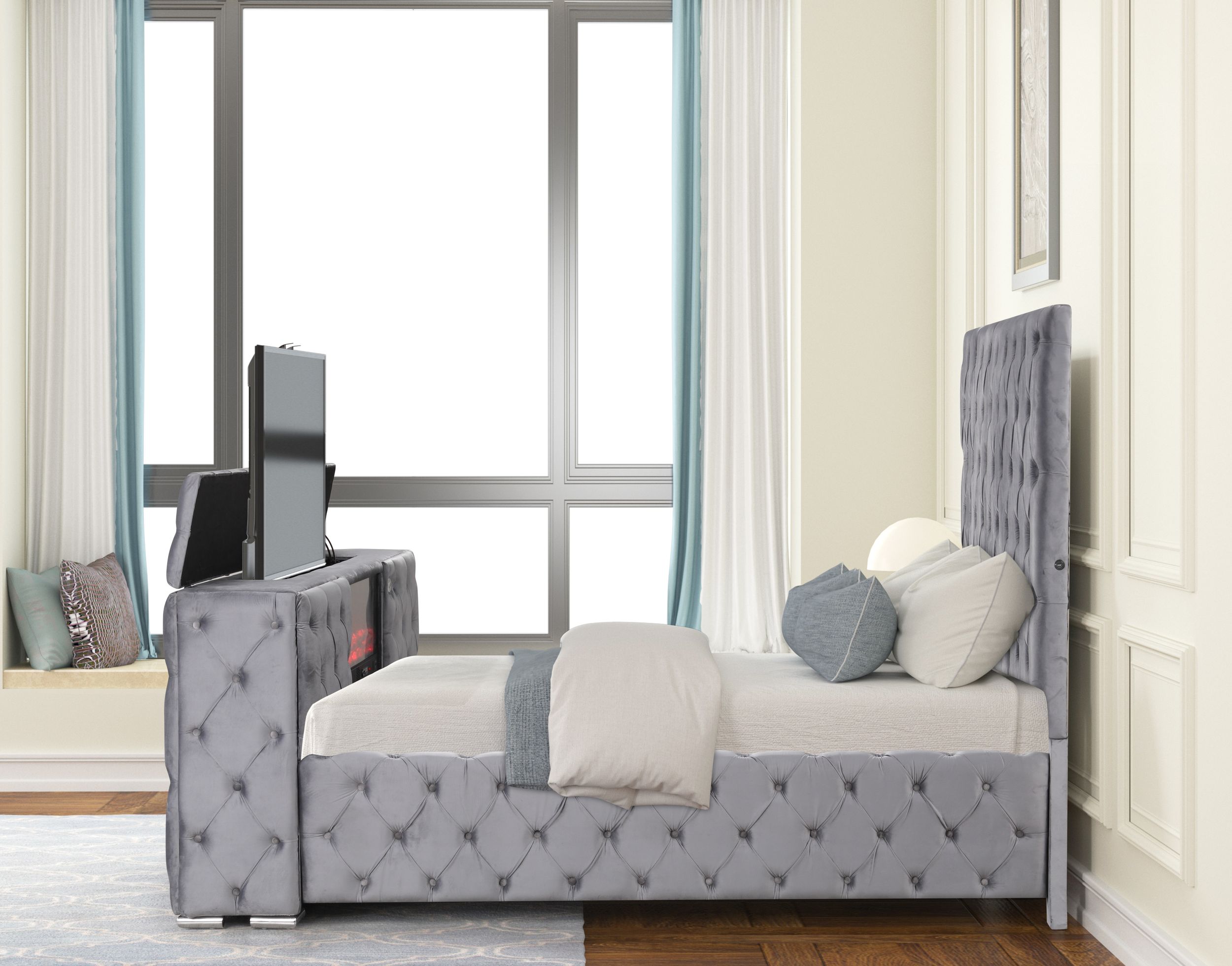 Encore Upholstered Sleigh Storage Bed